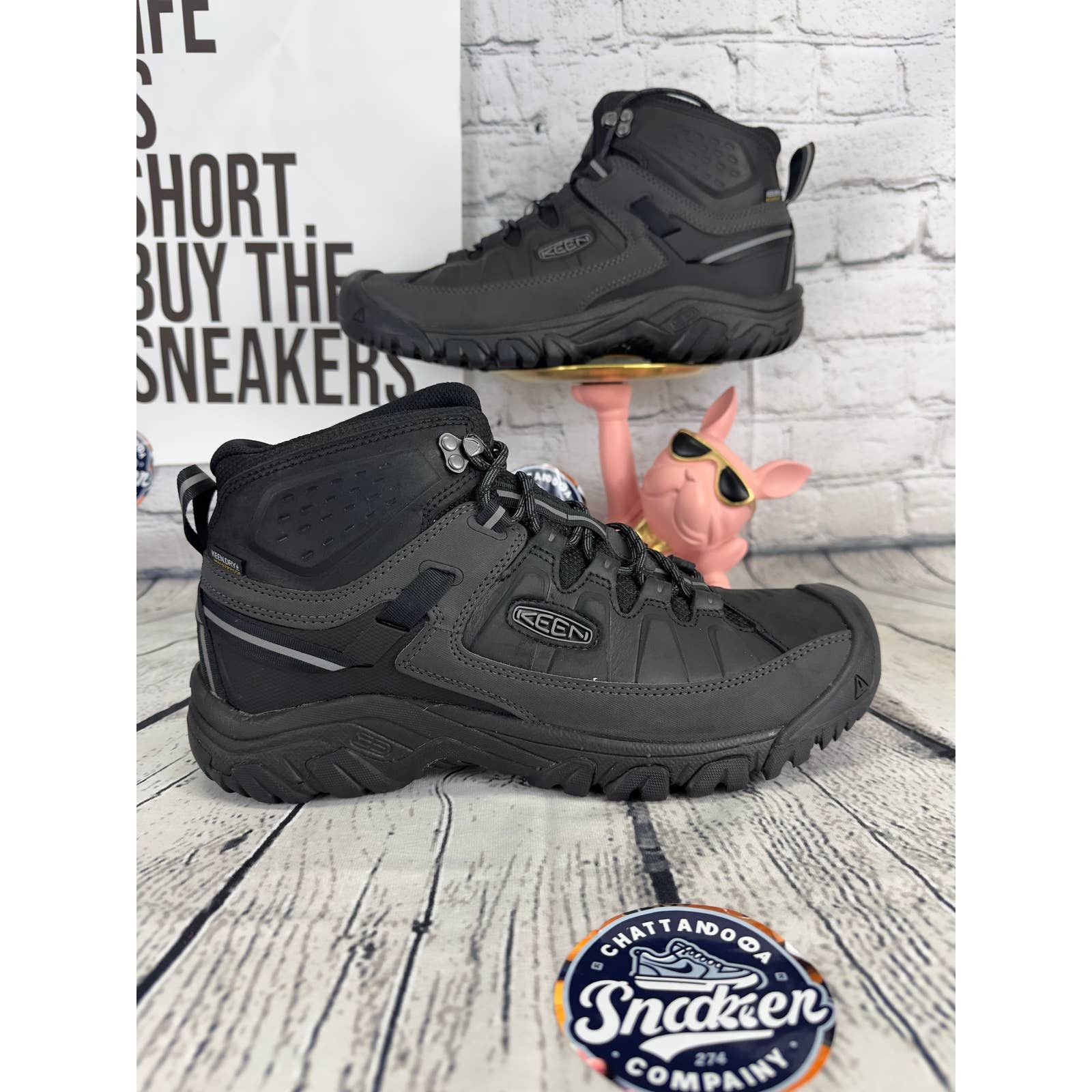 image of Keen Targhee Exp Mid Hiking Boots Mens 12 Black Waterproof