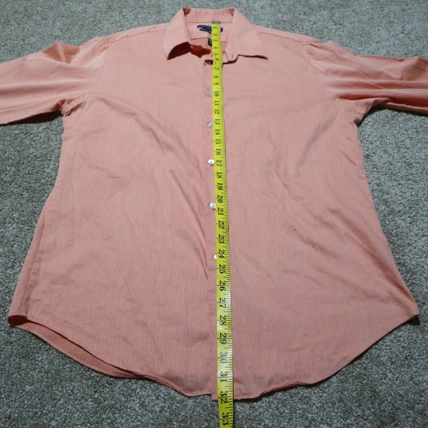 Geoffrey Beene Geoffrey Beene Shirt Mens 16 Salmon Pink Button-Down Long Sleeve Classic Fitted Cotton Blend Dress Shirt 2 Ply No Iron Size 16 34 / 35 Size US L / EU 52-54 / 3 - 6 Thumbnail