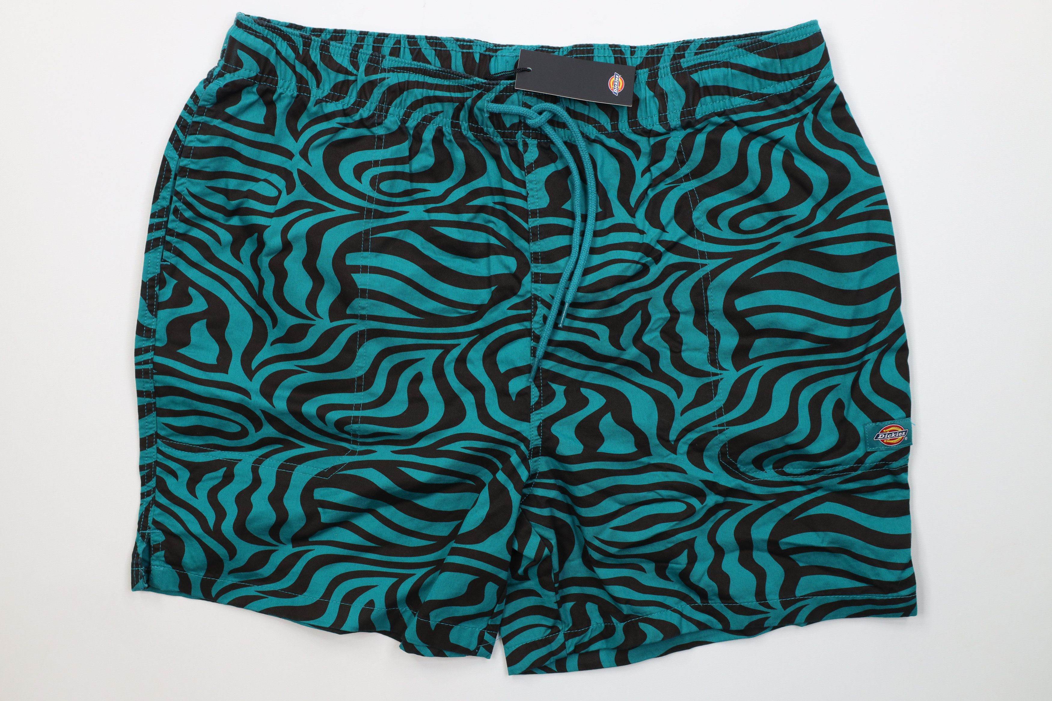 Dickies Deadstock Vintage Y2K Dickies Knee Zebra Stripe Shorts Teal Size US 34 / EU 50 - 1 Thumbnail