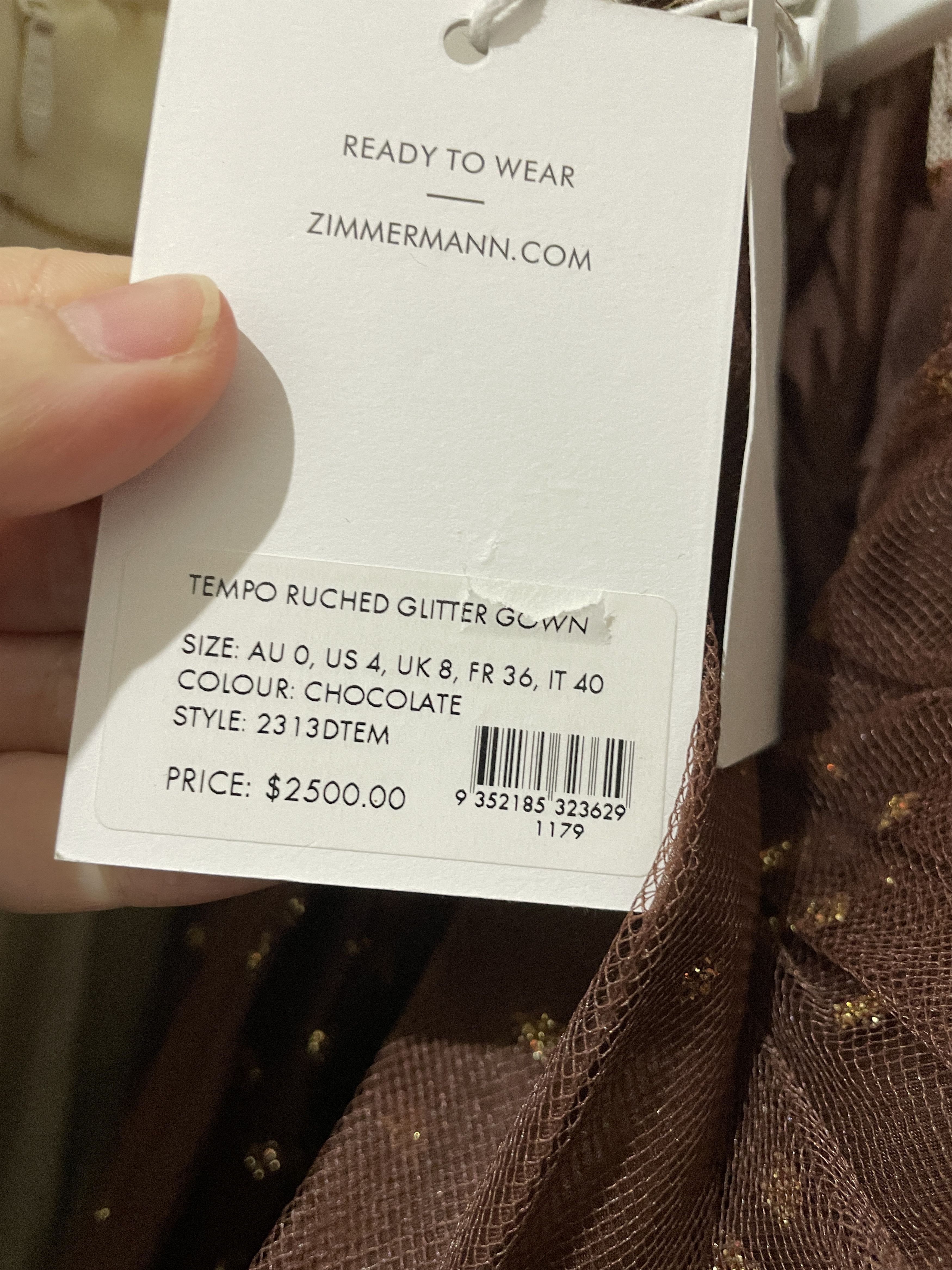 Zimmermann Tempo Ruched Glitter Gown Size S / US 4 / IT 40 - 8 Thumbnail