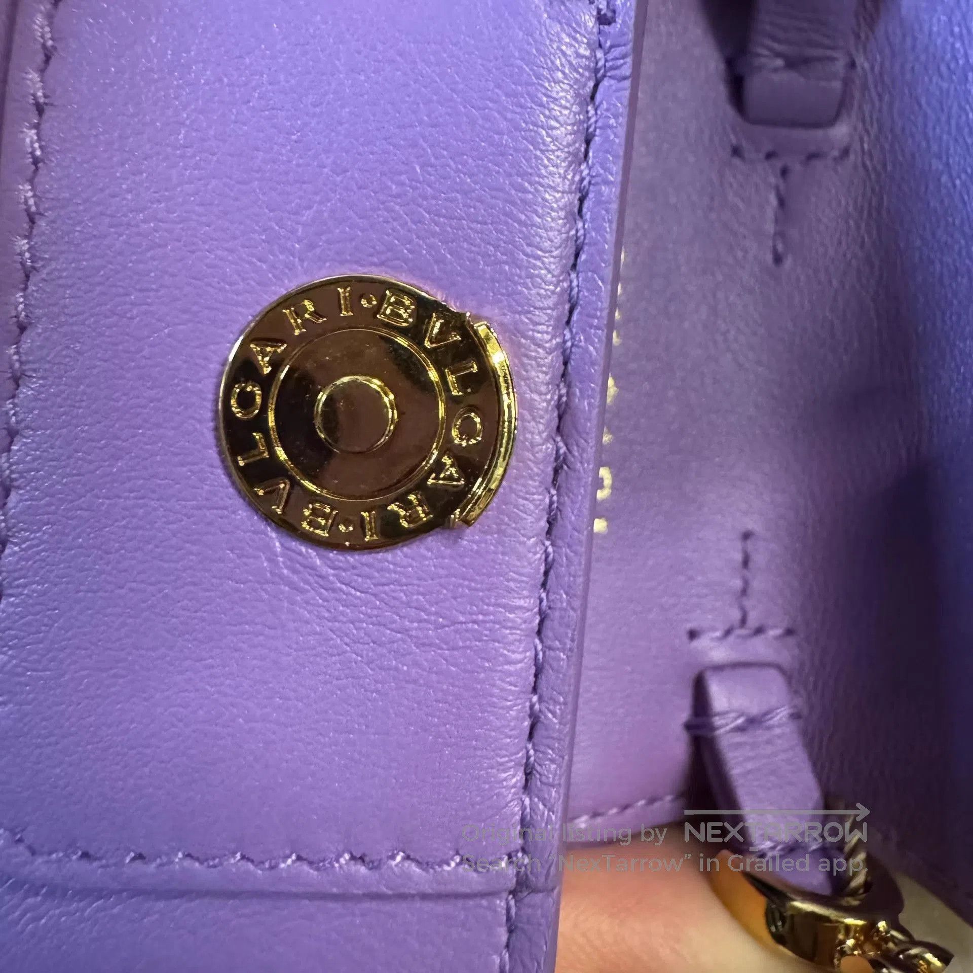 Bvlgari Purple Mini Crossbody Bag with Gold Snake Clasp. Size ONE SIZE - 5 Thumbnail