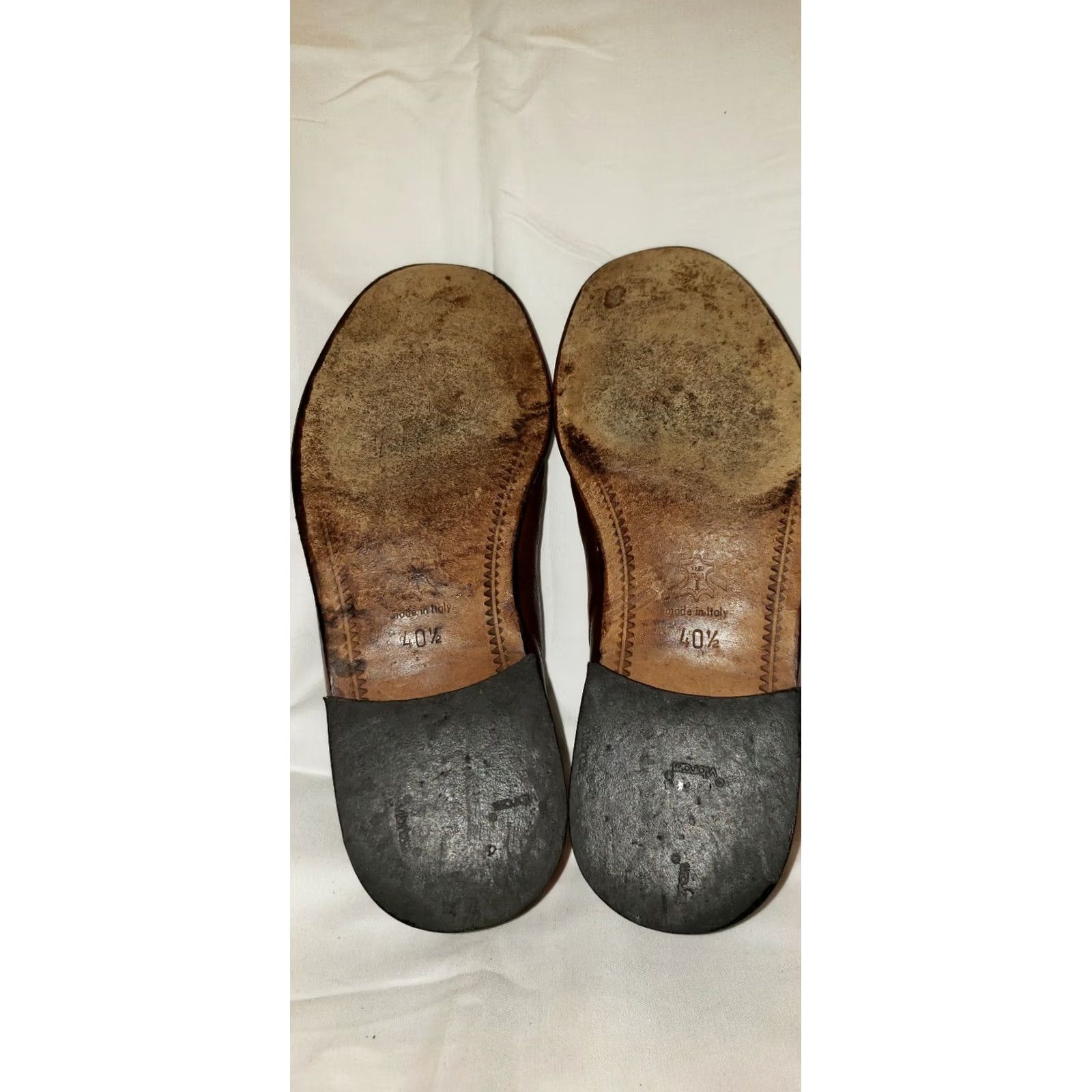 Vintage Gran Denexia Men’s Loafer 7.5M Brown Leather Alligator Apron Toe Dress Shoes Mens Brown Alligator Apron Toe Size US 8 / EU 41 - 7 Thumbnail