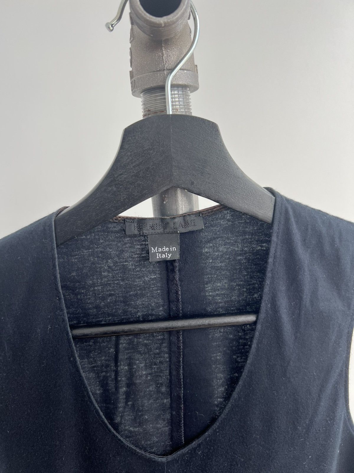 Helmut Lang 90s Black Asymmetric Tank Size XS / US 0-2 / IT 36-38 - 3 Thumbnail