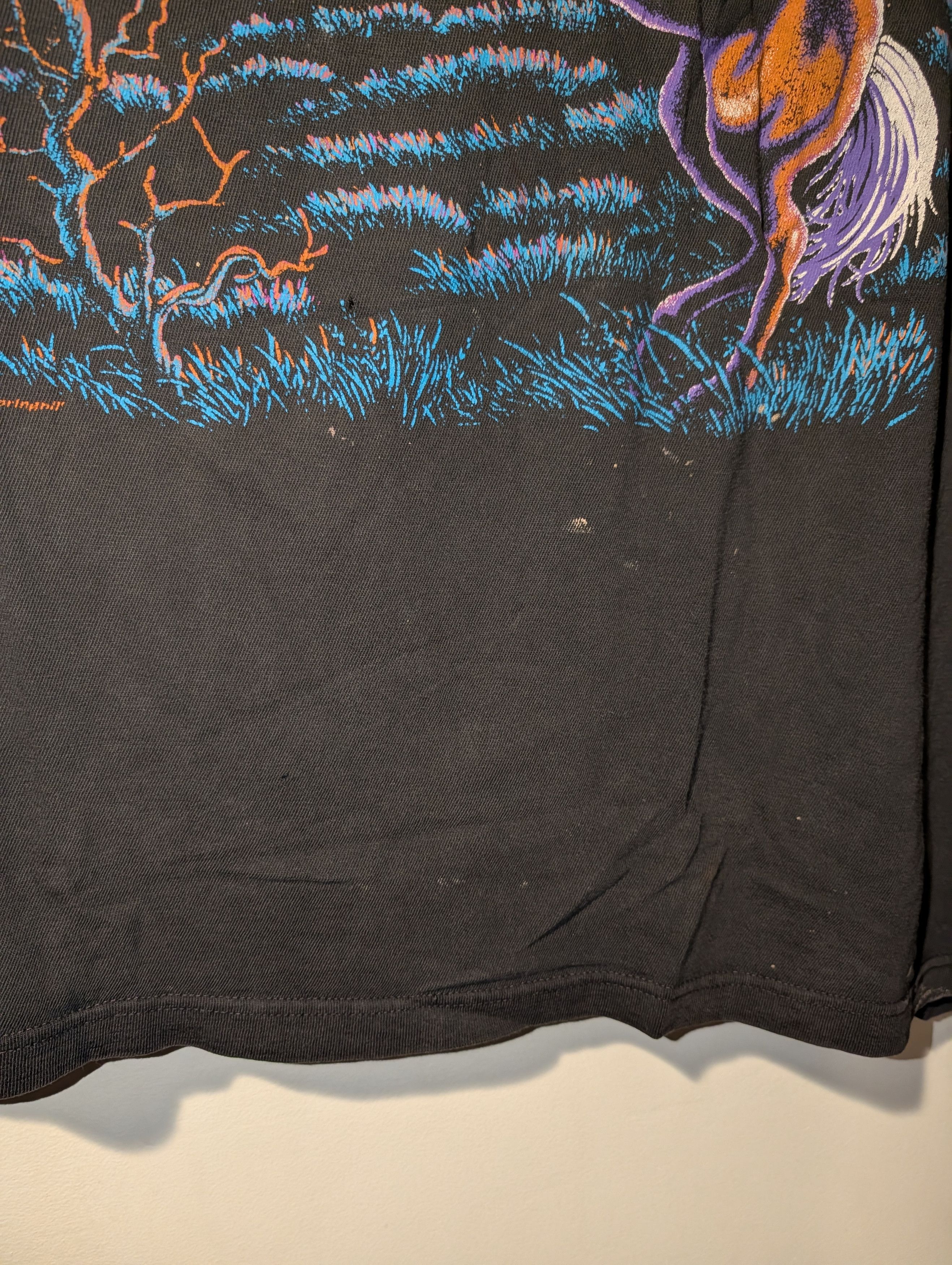 Arts & Science Vintage 90s Cotton Rearing Horse Lightning T Shirt Mens XL Size US XL / EU 56 / 4 - 8 Thumbnail