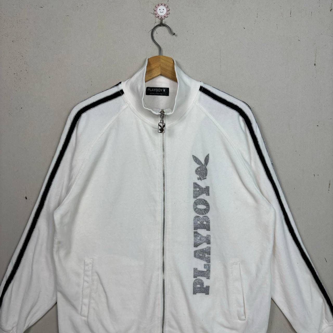Playboy Vintage Playboy Glitter Bunny Track Jacket White L Y2K Retro Size US L / EU 52-54 / 3 - 3 Thumbnail