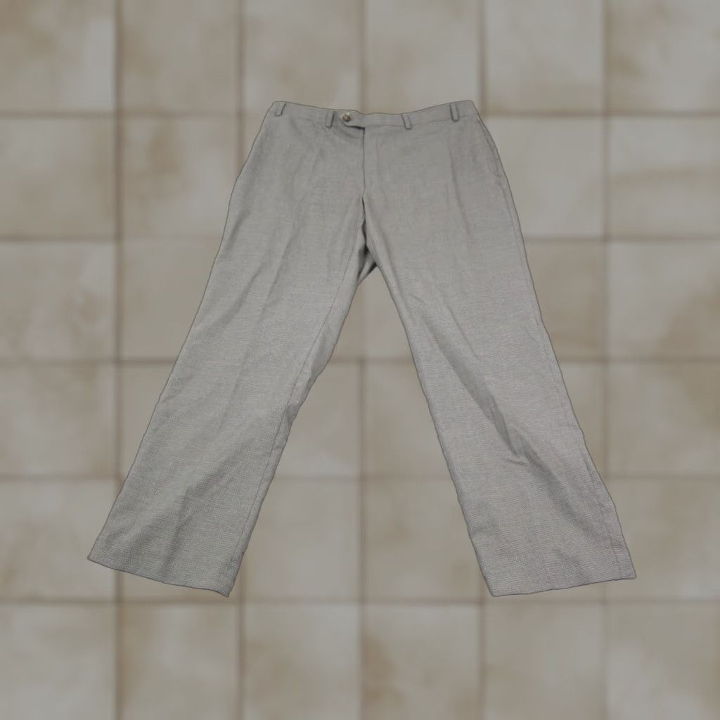Ralph Lauren VINTAGE Ralph Lauren Pants Mens Regular Gray Wool Blend 38x30 Chino Slat Pocket Zipper Button Front Flat Front 80s 90s City Preppy Cotton? Size US 38 / EU 54 - 1 Thumbnail