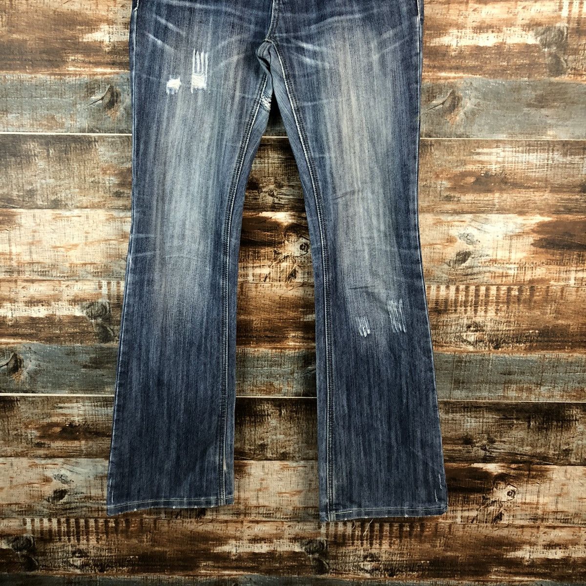 Japanese Brand Lady Blue Jeans blue Distressed Denim Pants #A2442 Size 29" - 3 Thumbnail