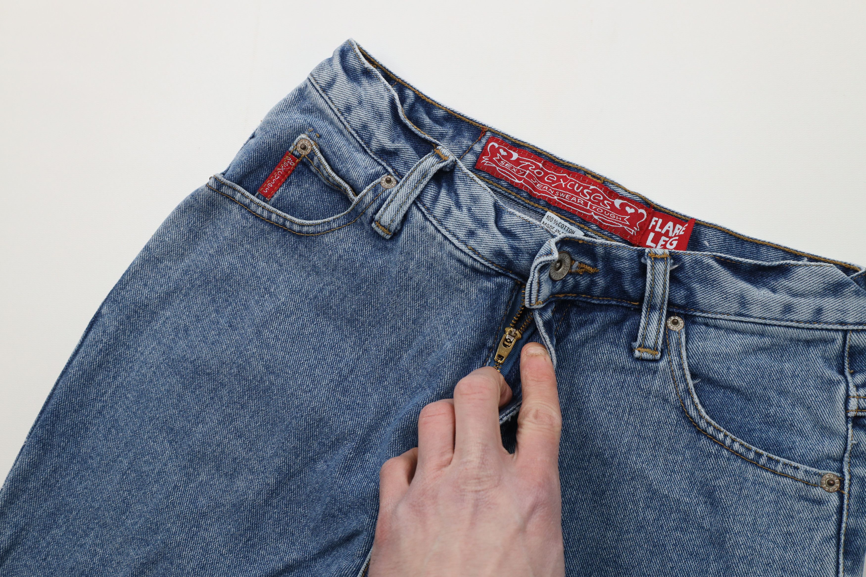 Vintage Vintage 90s Y2K Streetwear Babydoll Flared Denim Jeans Size 30" / US 8 / IT 44 - 7 Thumbnail