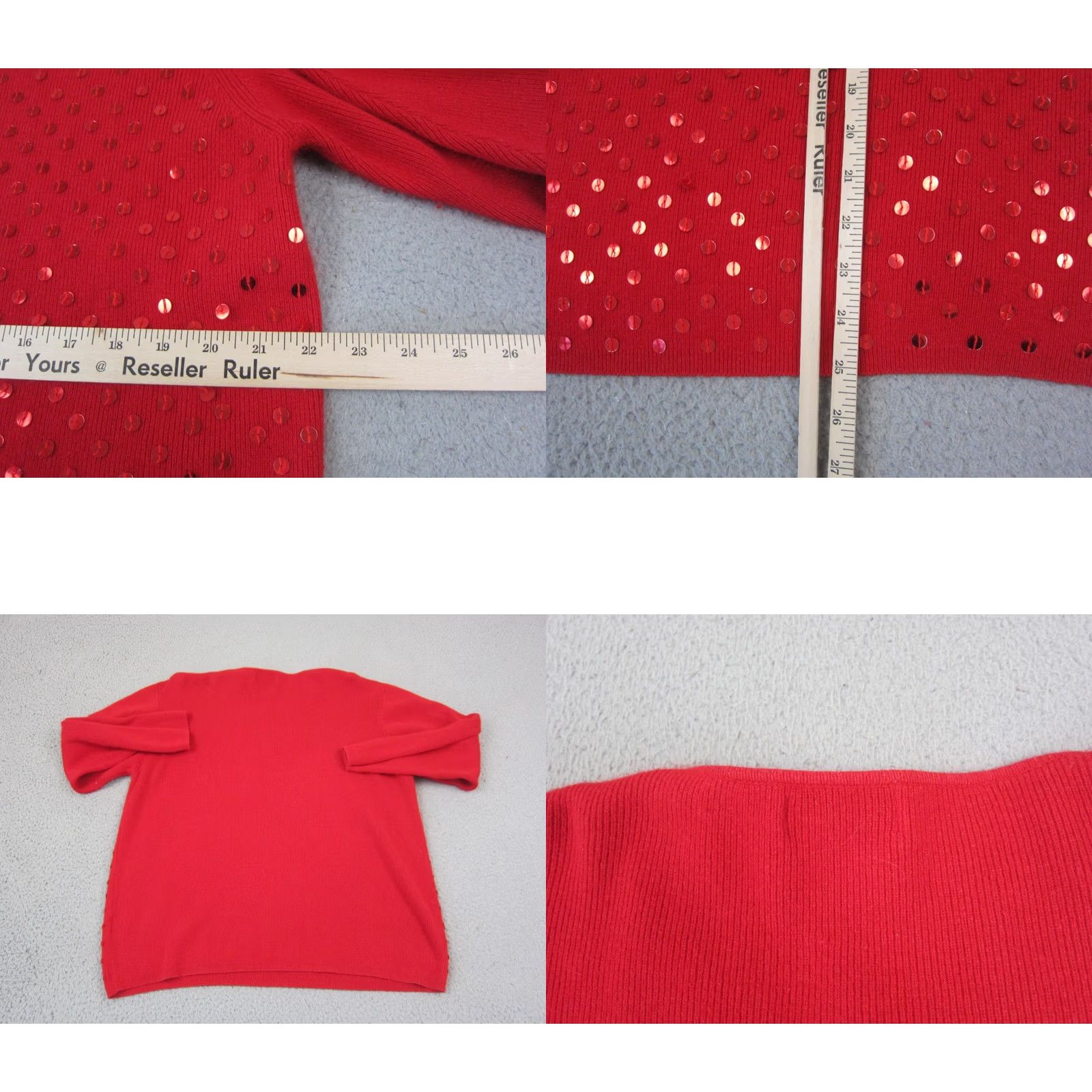 Vintage VINTAGE Jaclyn Smith Sweater Womens XL Red Sequin Silk Angora 90s Size XL / US 12-14 / IT 48-50 - 8 Thumbnail