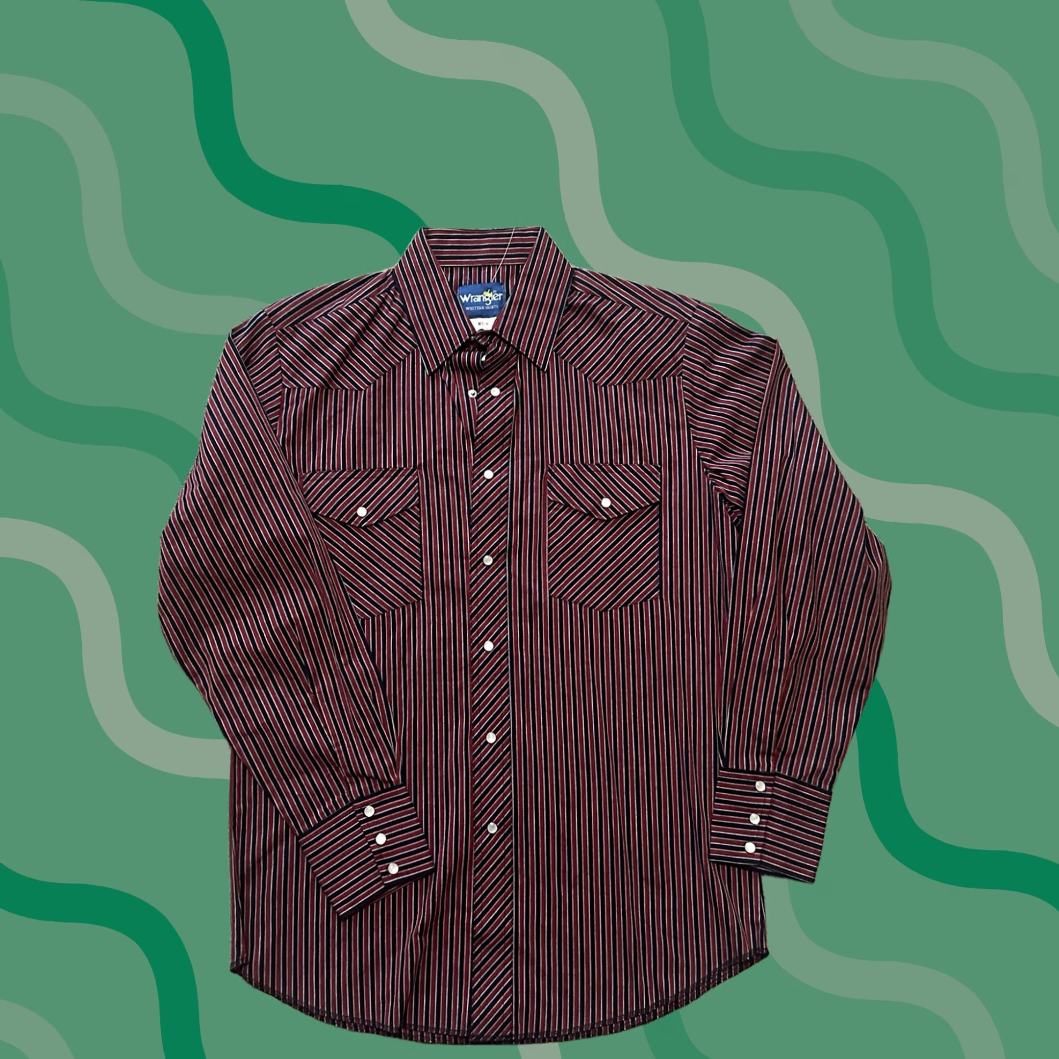 Wrangler VINTAGE Wrangler Western Shirt Mens M Pearl Snap Brush Popper Button Plaid Collared Long Sleeve Casual Cowboy Western Button-Up Shirt Mens Size US M / EU 48-50 / 2 - 1 Thumbnail