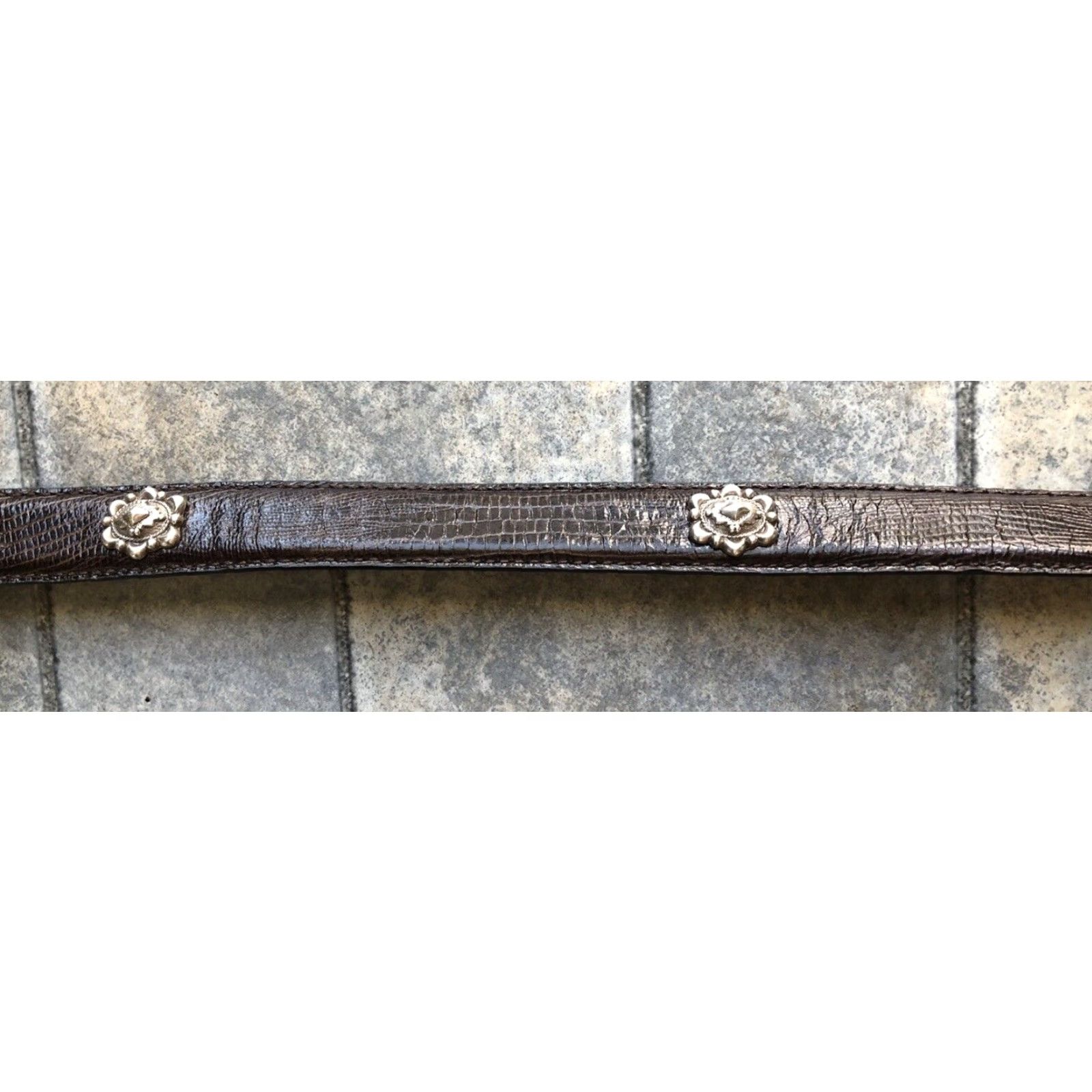 Buckle Black VINTAGE Crumrine Belt Women L Black Studded Buckle Leather Chelsea Collections 2000 Size ONE SIZE - 6 Thumbnail