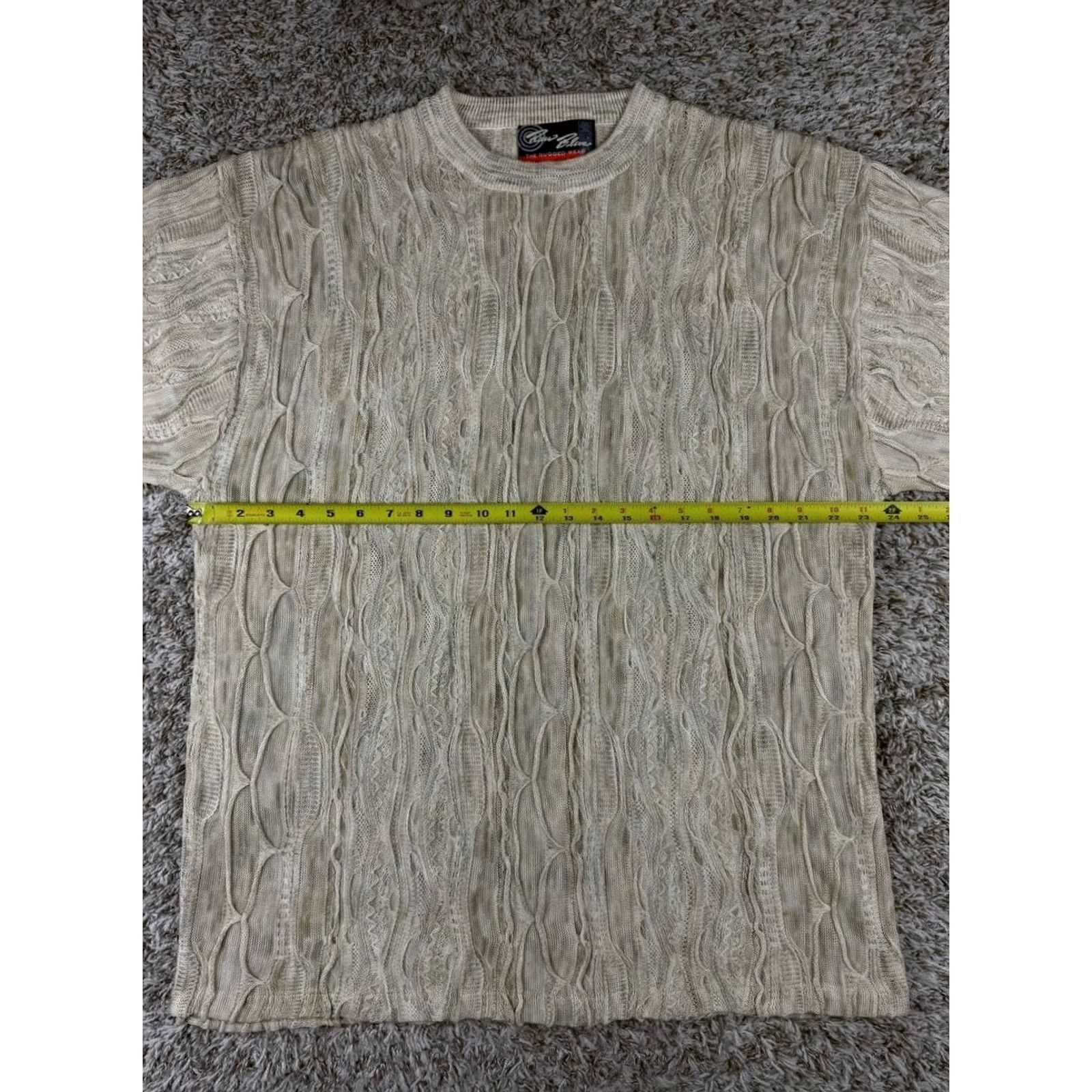 Coogi VINTAGE Raw Blue Sweater Crew Neck Long Sleeve XL Men’s Ivory 3D Knit Textured Coogi Style Pullover Winter Fall Size US XL / EU 56 / 4 - 6 Thumbnail
