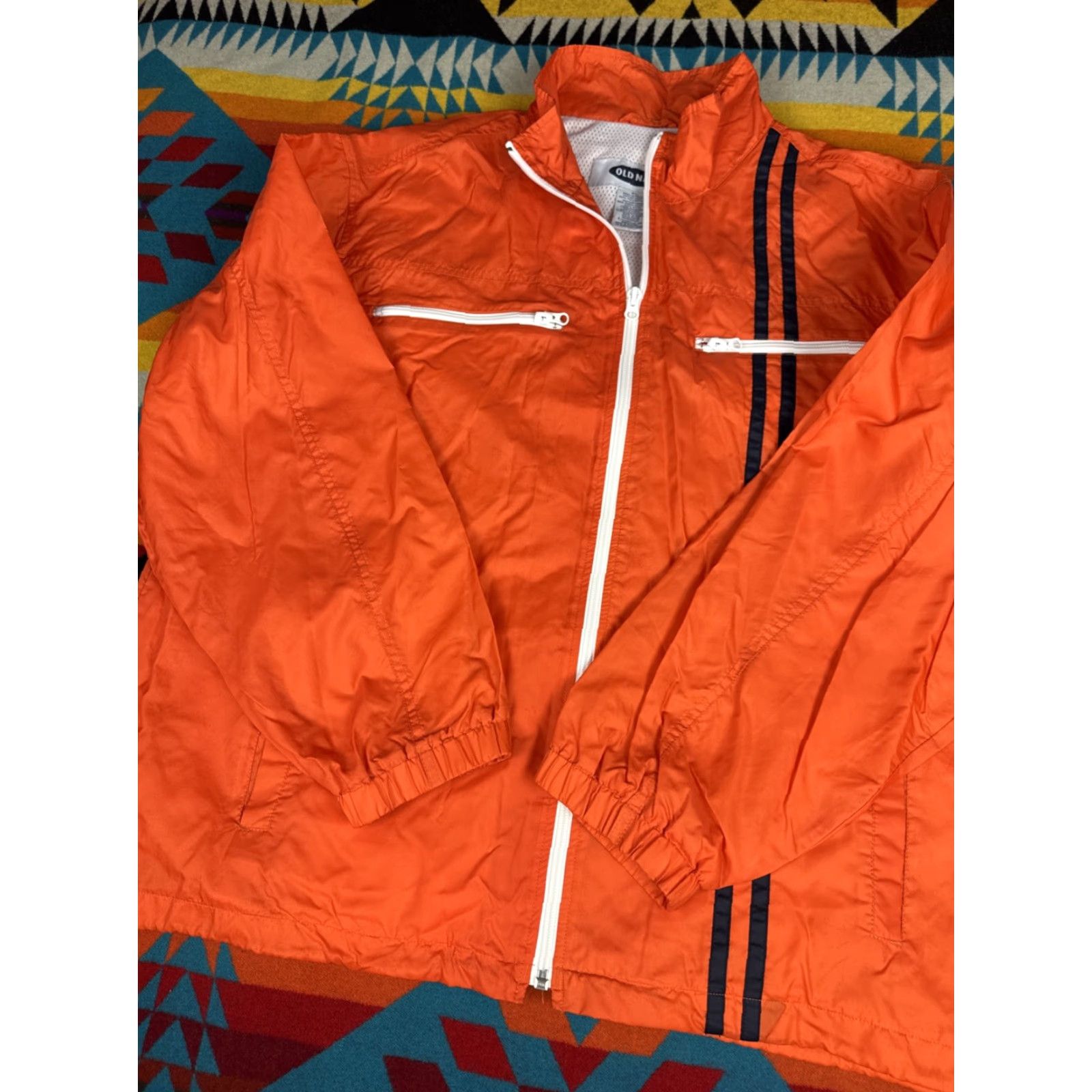 Old Navy Old Navy Windbreaker Coaches Jacket XL Men Orange XL Mens Windbreaker Coaches Jacket Size US XL / EU 56 / 4 - 4 Thumbnail