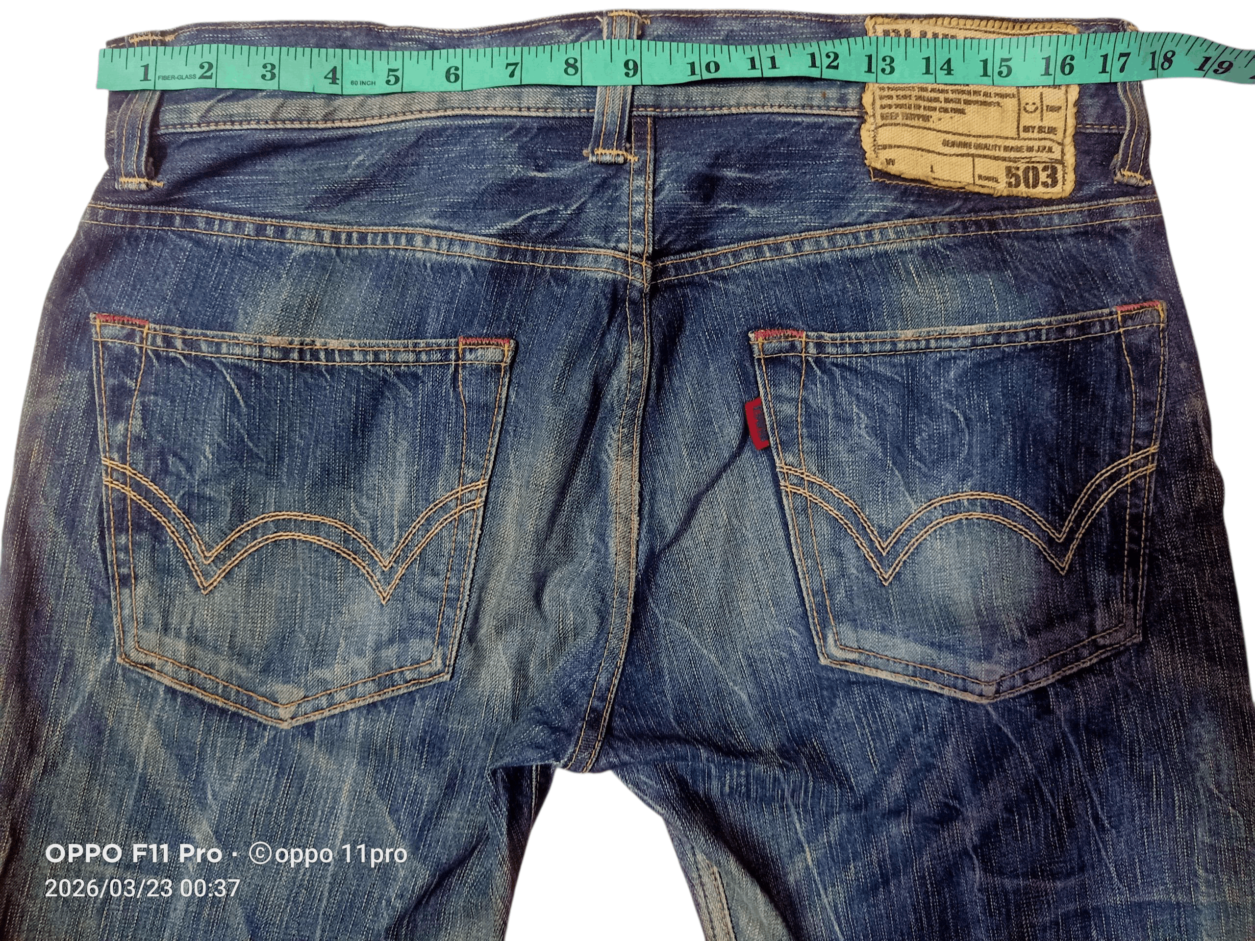 If Six Was Nine 💥Edwin Vintage 503 Flare Denim Distressdenim 💥 Size US 34 / EU 50 - 3 Thumbnail