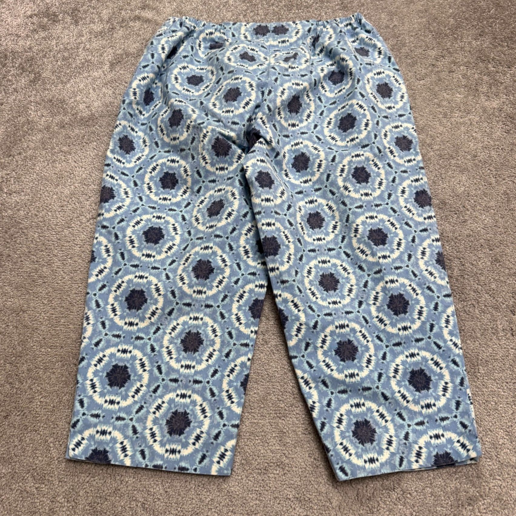 Talbots VINTAGE Talbots Y2K Tie Dye Capri Pants Womens 12WP High Rise Blue 90s Classic Size 30" / US 8 / IT 44 - 2 Thumbnail