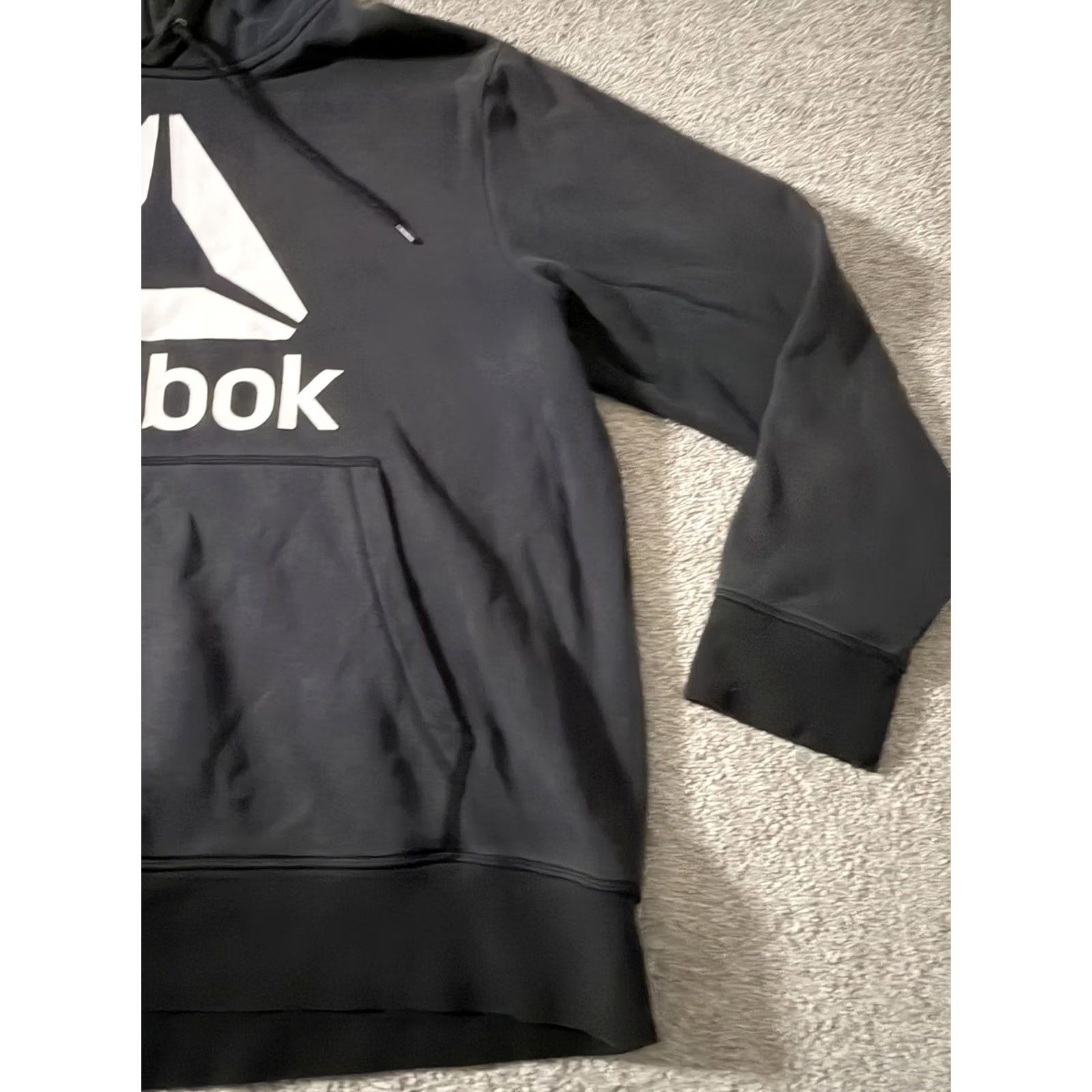 Reebok Reebok Hoodie Mens 2XL Black Logo Fleece Pullover Graphic Sweatshirt Athletic Size US XXL / EU 58 / 5 - 4 Thumbnail