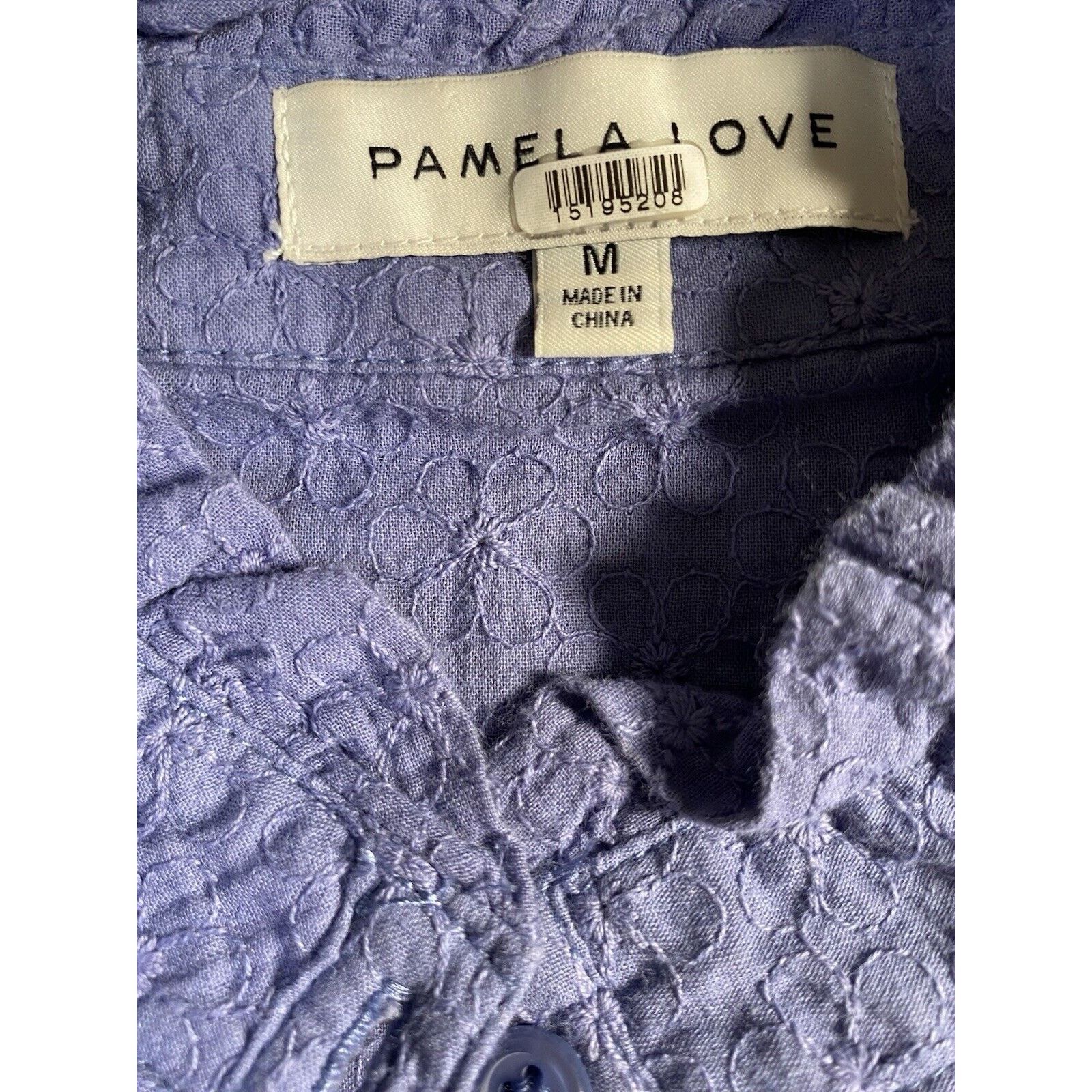 Pamela Love Pamela Love Midi Dress M Cotton Blue Eyelet Button Front Size M / US 6-8 / IT 42-44 - 13 Thumbnail