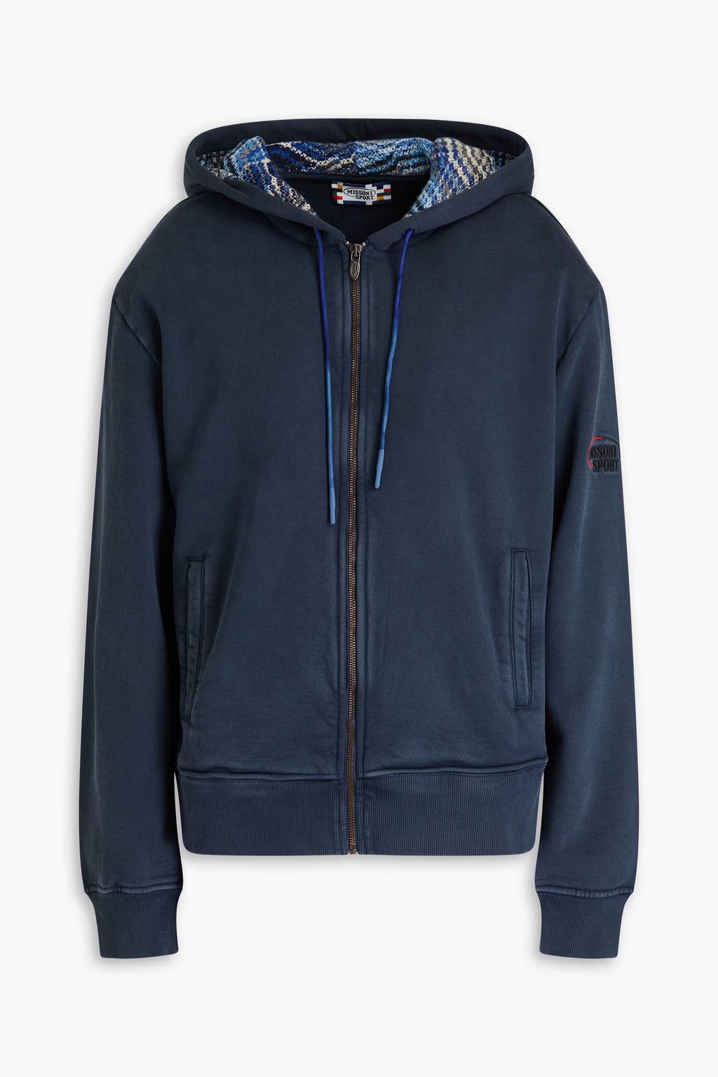 Missoni o1y0225 Logo Hoodie in Midnight Blue Size US L / EU 52-54 / 3 - 1 Thumbnail