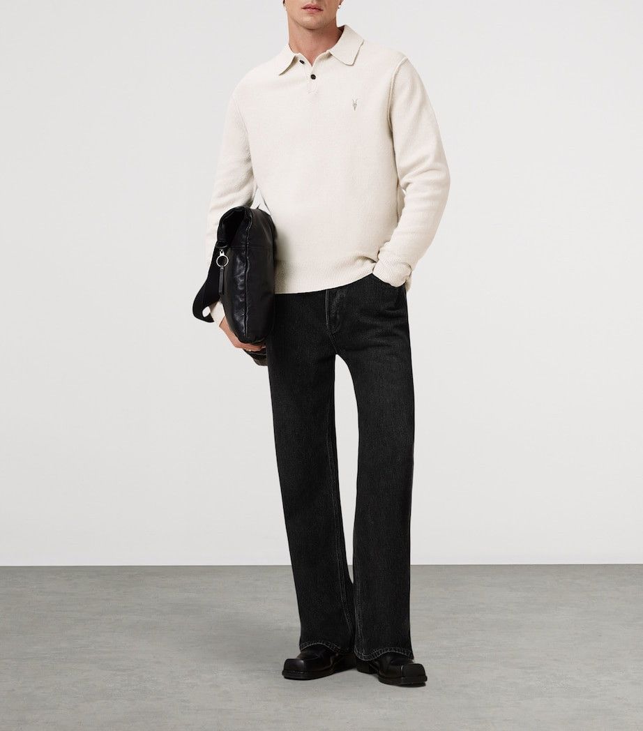 Allsaints ALLSAINTS Ramskull Statten Wool Blend Polo Sweater Size US S / EU 44-46 / 1 - 3 Thumbnail