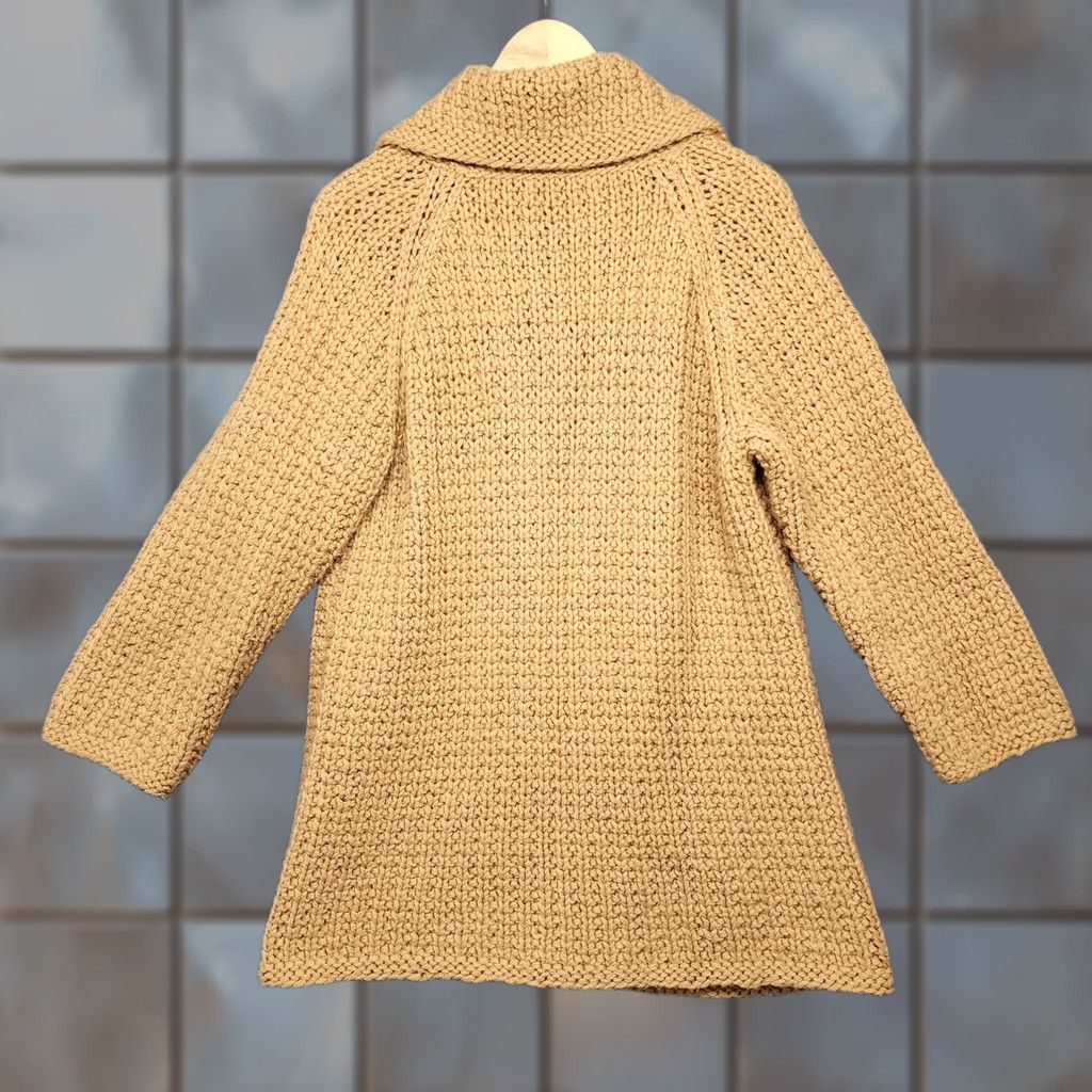 Vintage VINTAGE Handmade Sweater Cardigan Womens S/M Tan Long Sleeve Wool Blend? (retain original words only) Size M / US 6-8 / IT 42-44 - 1 Thumbnail