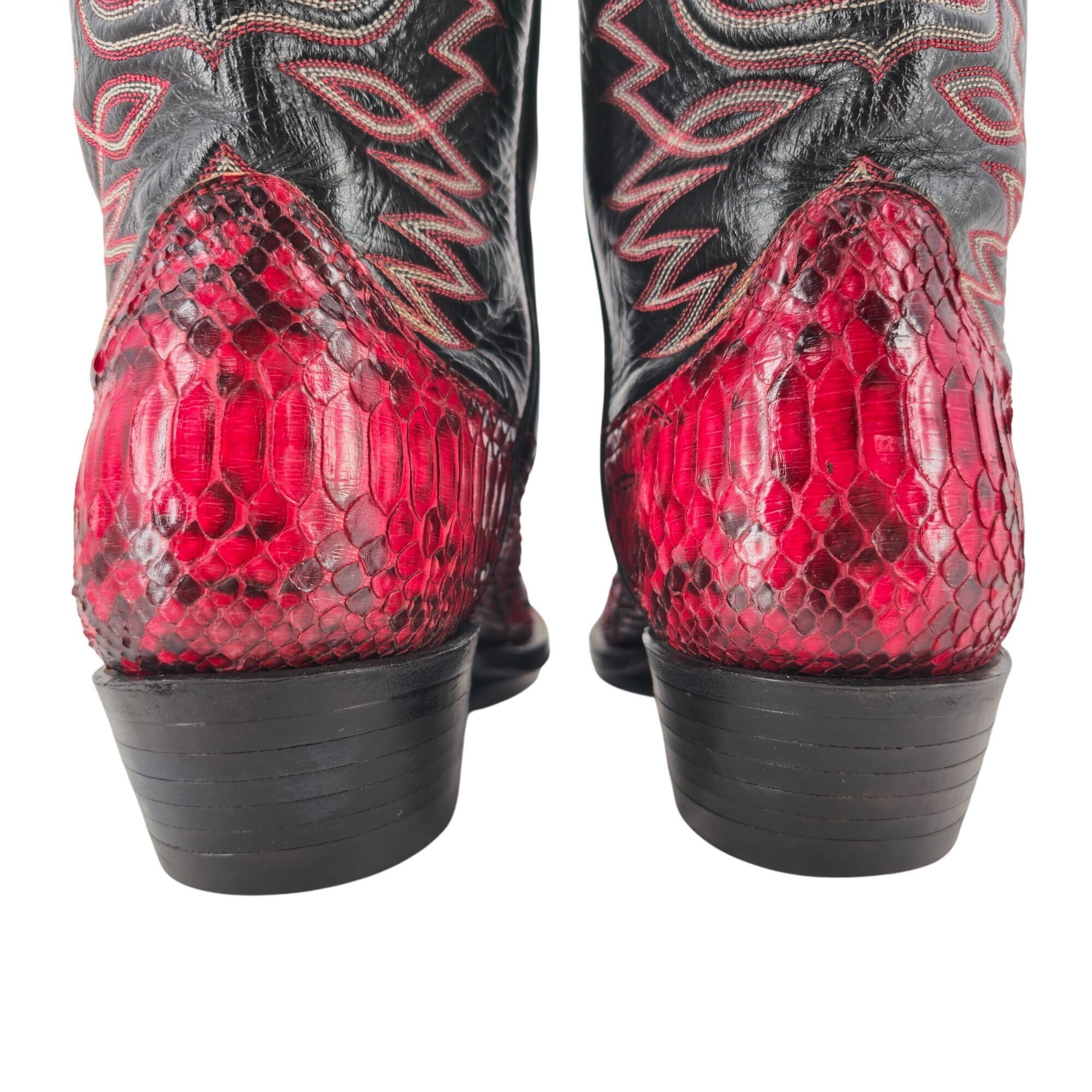 Other Vintage Men 11.5D Red Python Exotic Snakeskin Leather Cowboy Size US 11.5 / EU 44-45 - 12 Thumbnail