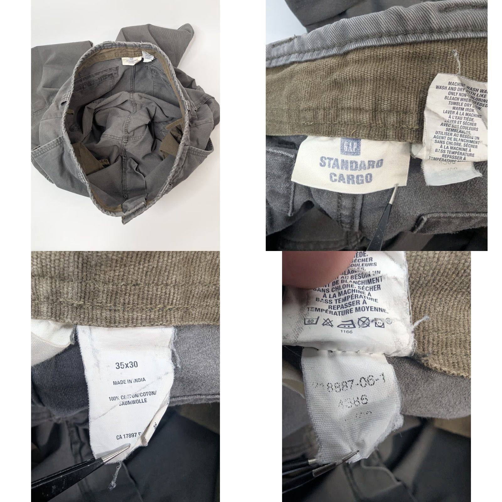 Gap VINTAGE Gap Pants Mens 35x30 Cargo Distressed Utility Workwear Y2K Outdoors Size US 35 - 9 Thumbnail