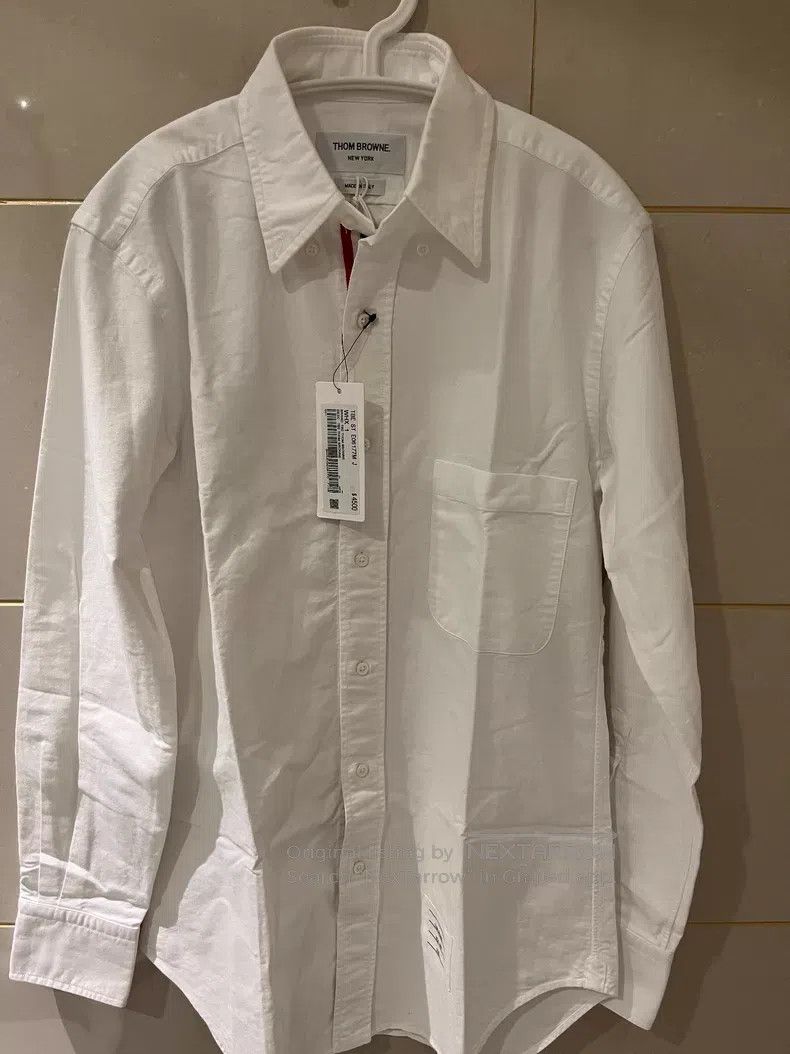 Thom Browne Thom Browne Oxford Long-Sleeve Point Collar White Shirt Size US S / EU 44-46 / 1 - 1 Thumbnail