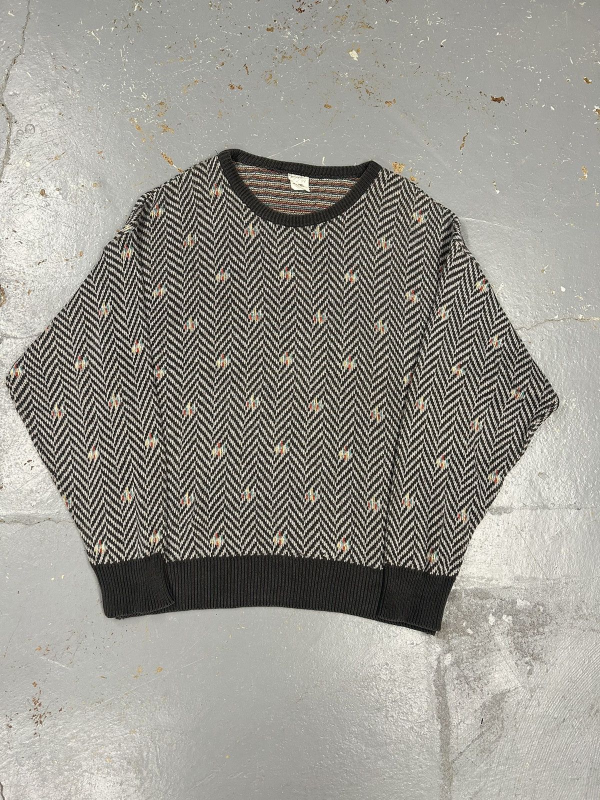 Vintage CRazy Vintage 90s Grey Revere Knit Pullover Sweatshirt Size US L / EU 52-54 / 3 - 1 Thumbnail