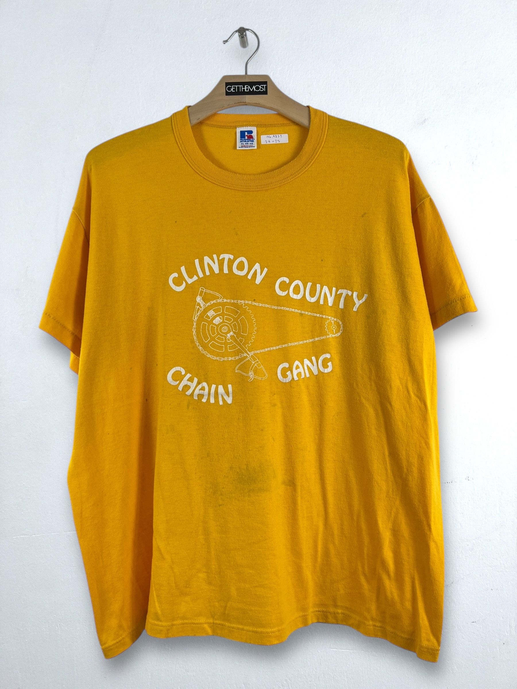 Russell Athletic × Vintage No.4831 Vintage 90s Russell Clinton County Graphic Tee (XL) Size US XL / EU 56 / 4 - 1 Thumbnail