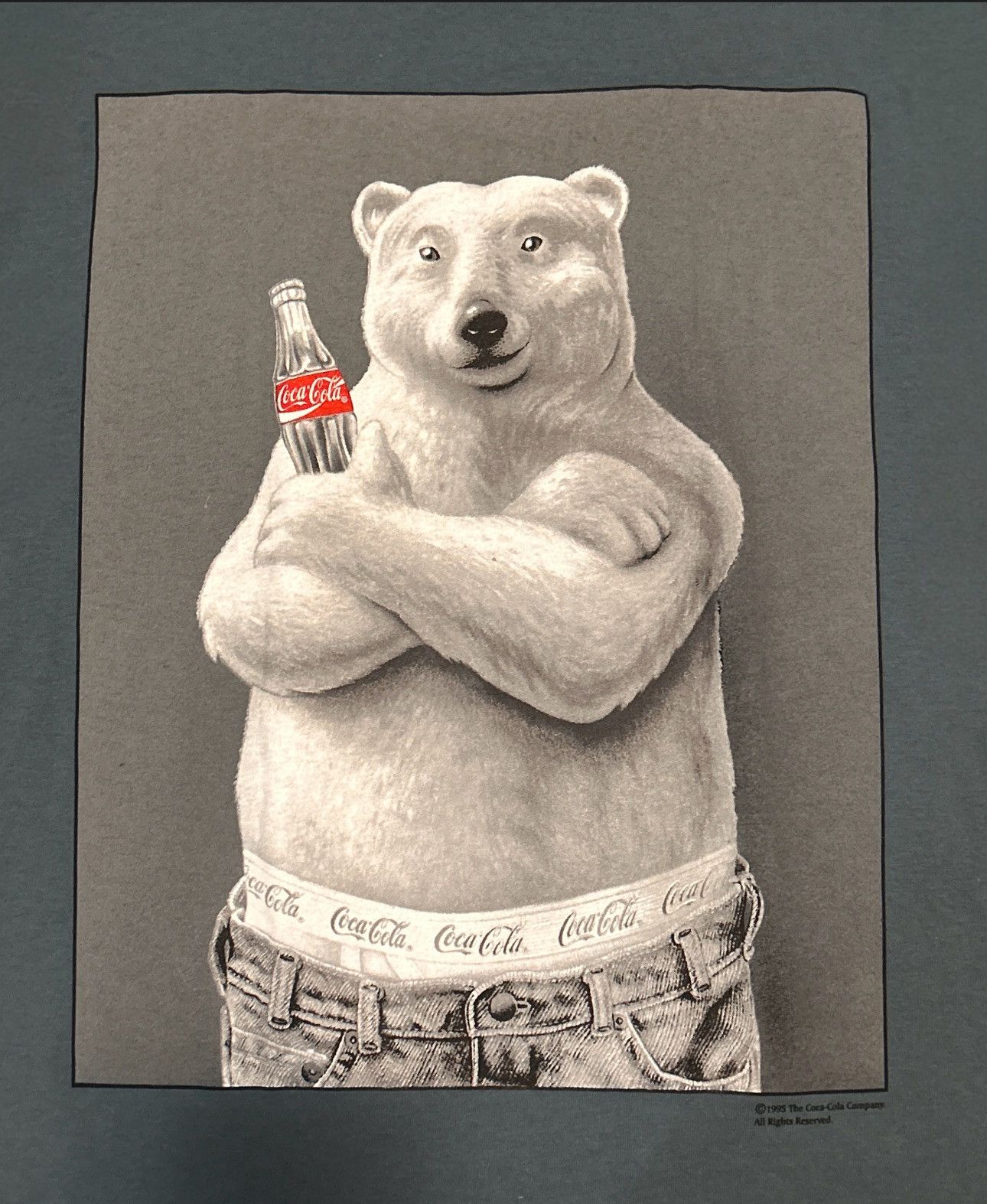 Coca Cola 1995 Polar Bear Calvin Klein Parody Coca Cola Promo Tee Size US M / EU 48-50 / 2 - 1 Thumbnail