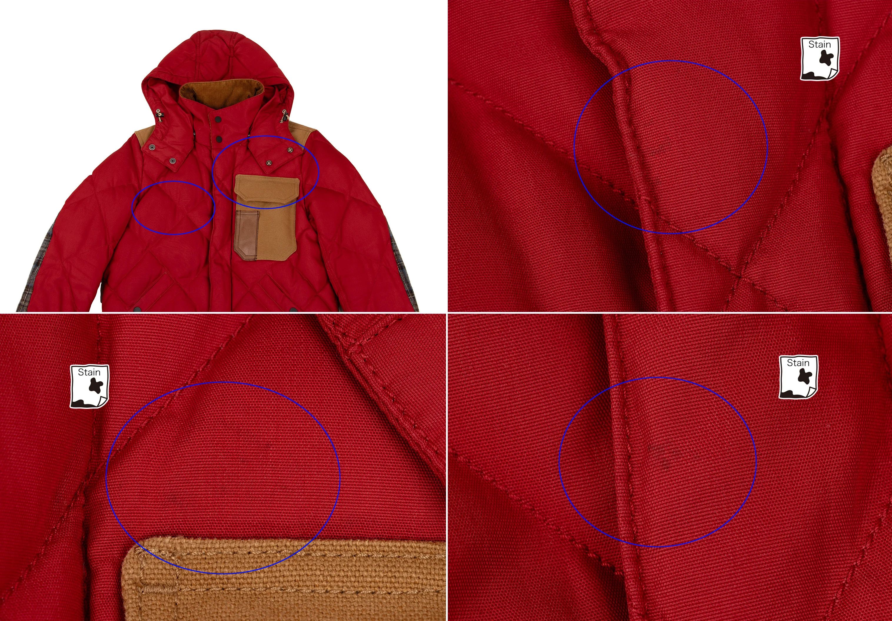 Junya Watanabe Quilted Down Hooded Jacket in Red, Size XS Size US XS / EU 42 / 0 - 2 Thumbnail