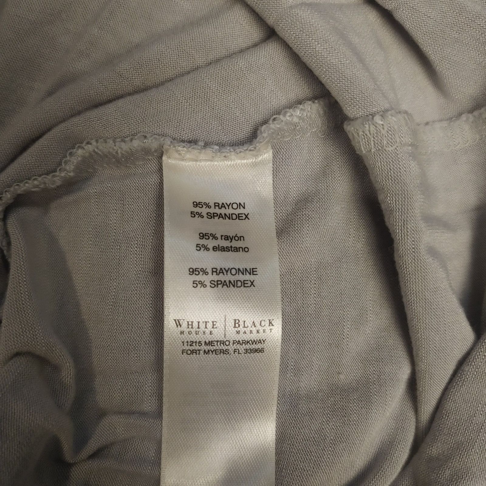White House Black Market WH|BM Women's L Gray Long Sleeve 3/4 Button V-Neck Top Size L / US 10 / IT 46 - 4 Thumbnail