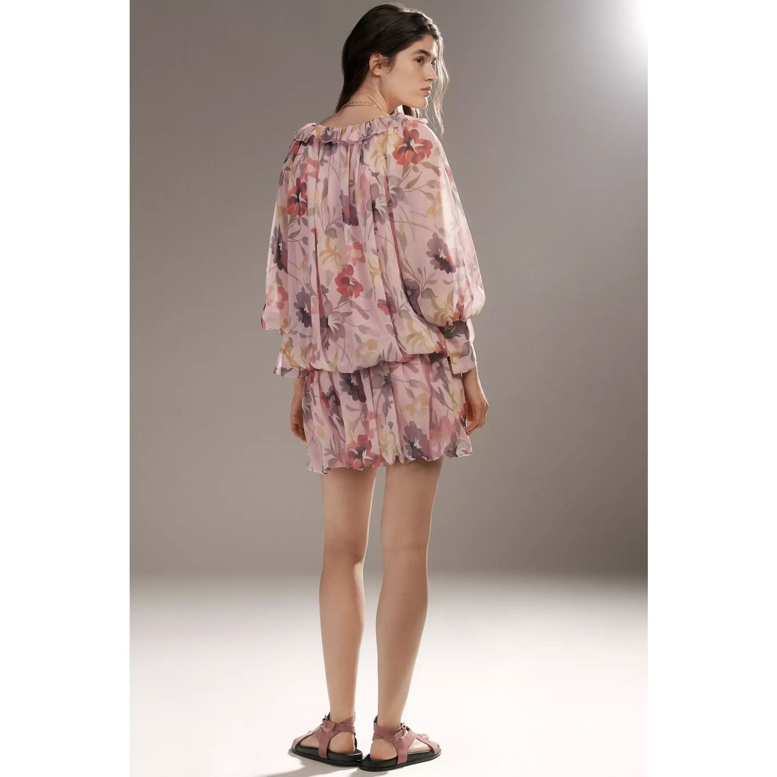Anthropologie New Mare Mare Long-Sleeve Mini Dress $168 Medium Floral Boho Size M / US 6-8 / IT 42-44 - 5 Thumbnail