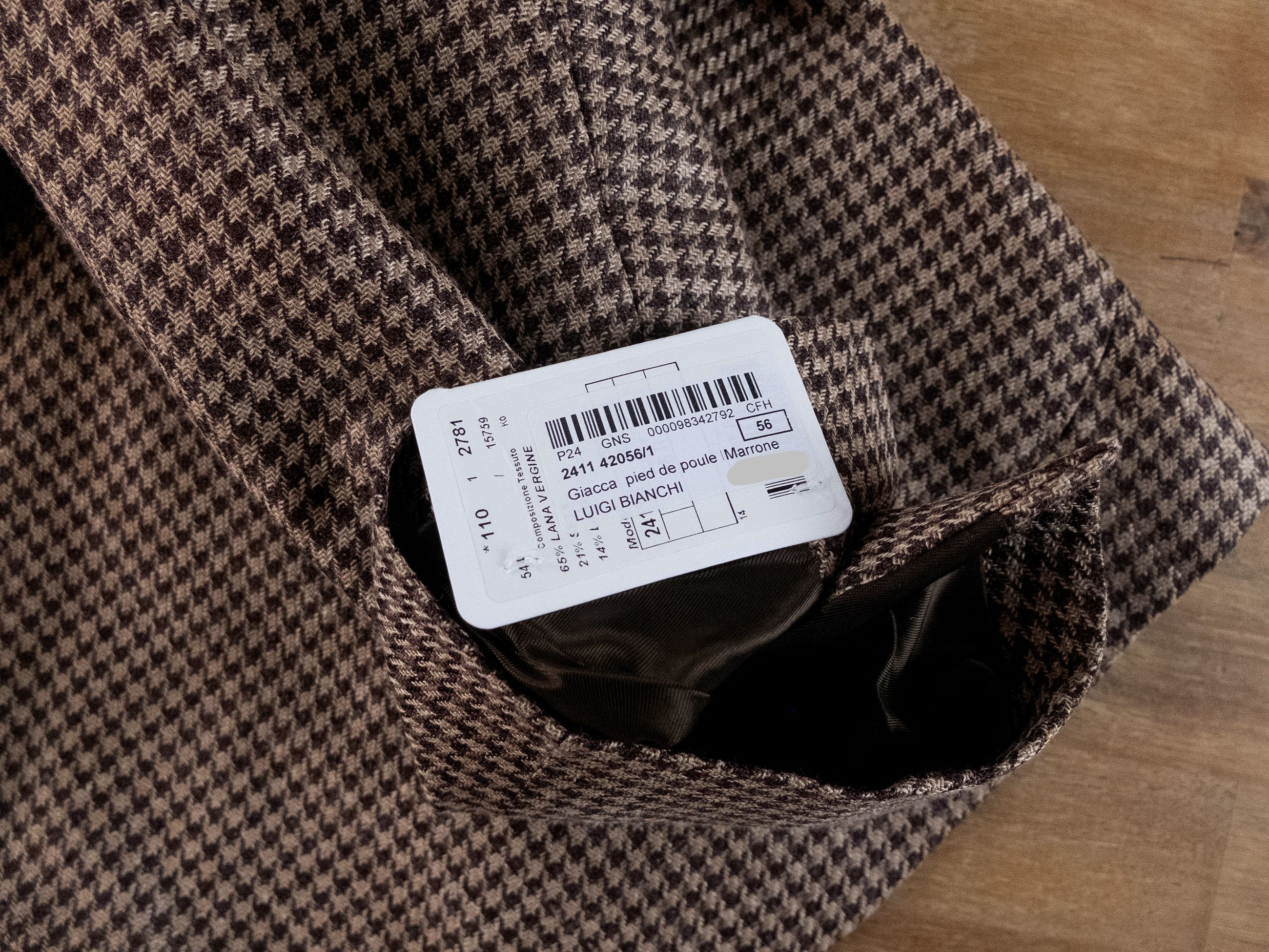 Luigi Bianchi LUIGI BIANCHI brown wool silk linen houndstooth sportcoat Size 46R - 5 Thumbnail