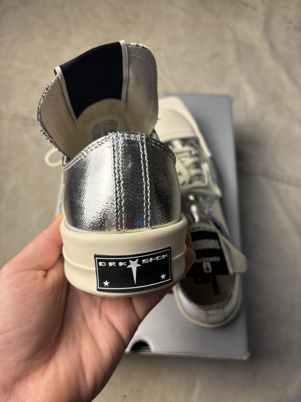 Converse × Rick Owens Drkshdw Rick Owens X Converse Turbodrk Silver Low 10.5 Size US 10.5 / EU 43-44 - 5 Thumbnail