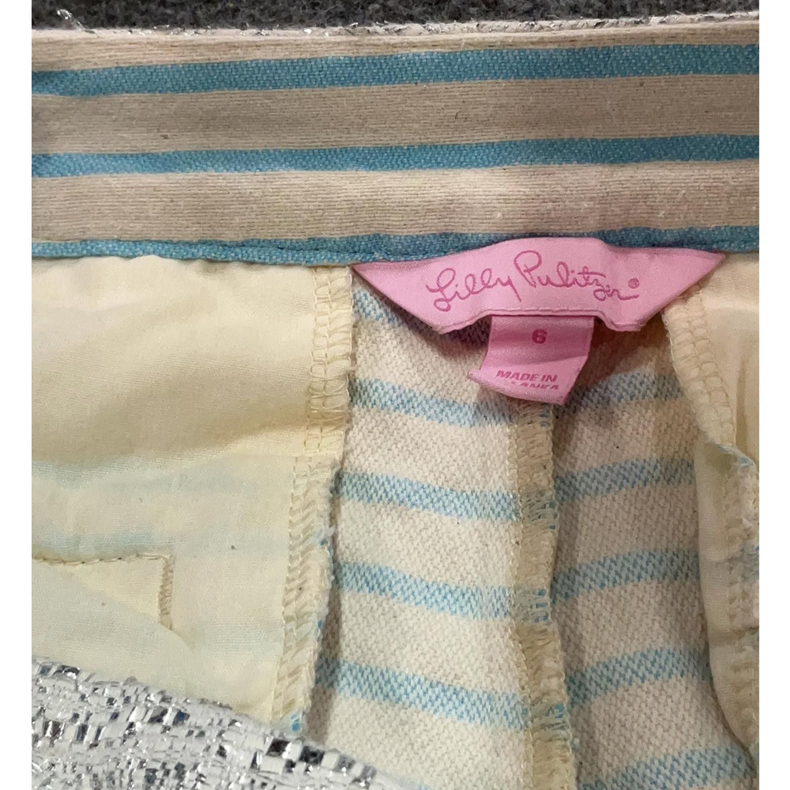 Other Lilly Pulitzer Size 6 Striped Casual Metallic Shorts Size 28" / US 6 / IT 42 - 3 Thumbnail