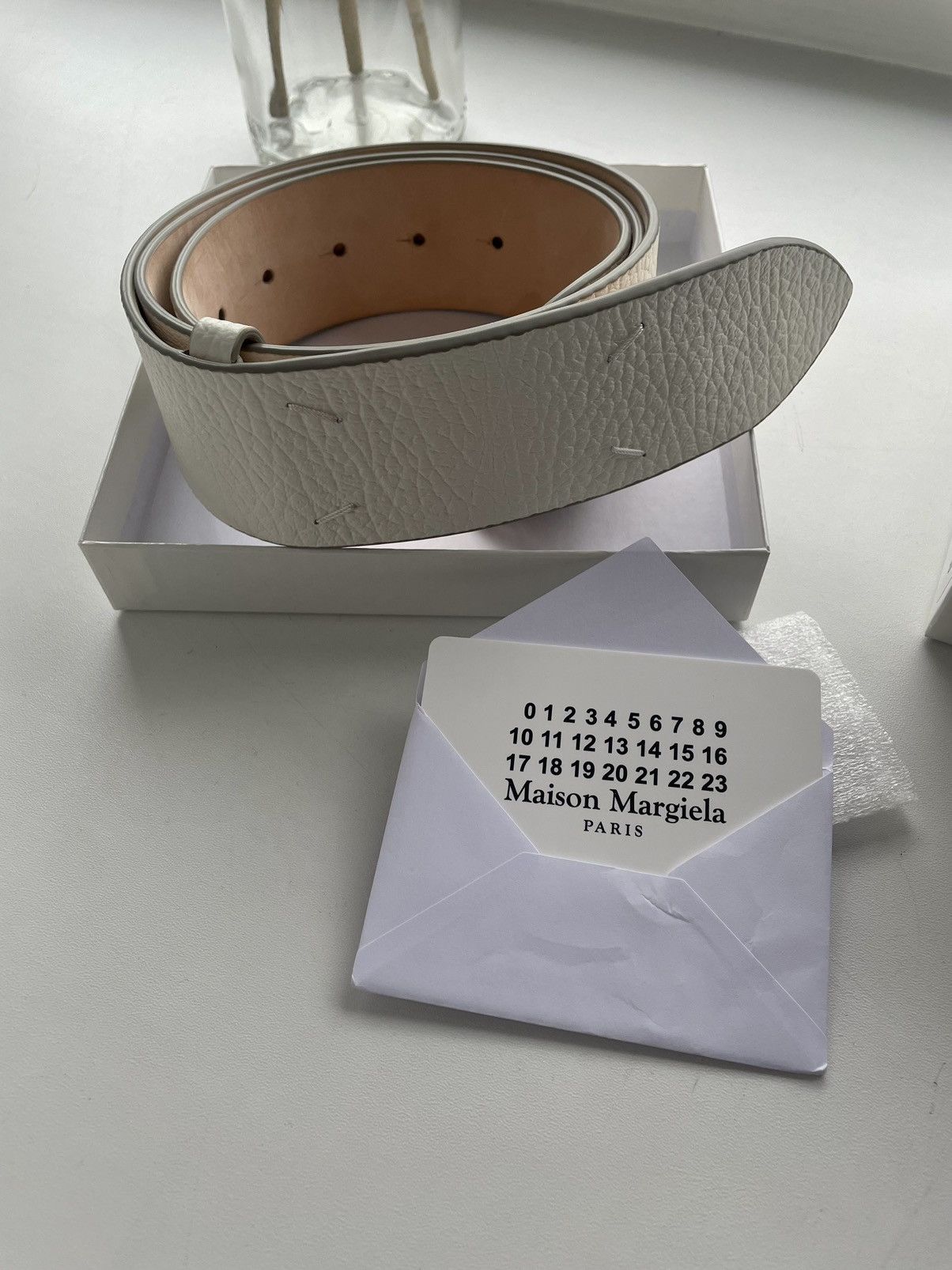 Maison Margiela Maison Margiela Signature Four Stitches Logo Long Belt ...