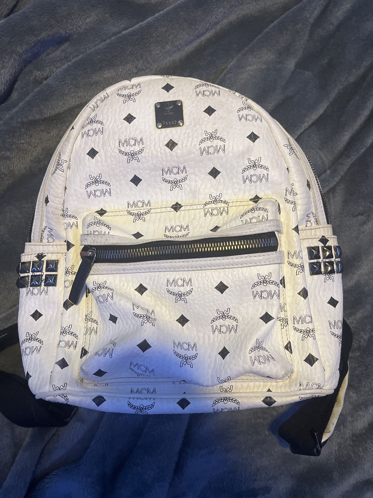 MCM White Mcm studded mini backpack Size ONE SIZE - 3 Thumbnail