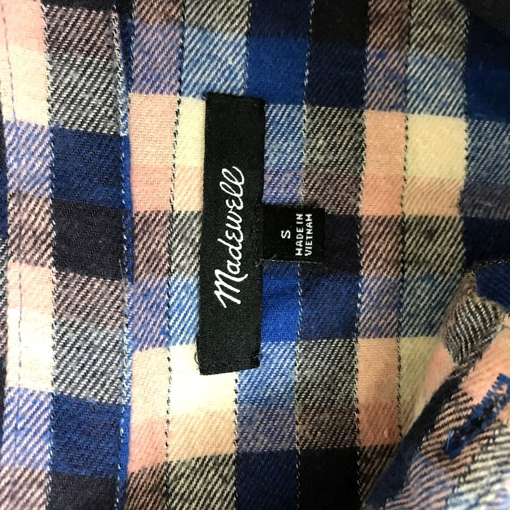 Madewell Madewell Womens Small Blue Pink Plaid Flannel Button Down Shirt Cotton Relaxed Size S / US 4 / IT 40 - 7 Thumbnail