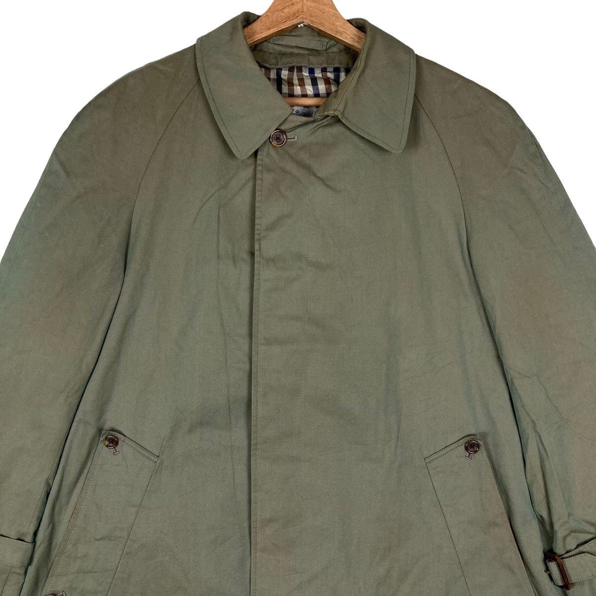 Aquascutum Vintage Aquascutum Hidden Flat Button Checkered Inside Long Size US M / EU 48-50 / 2 - 3 Thumbnail