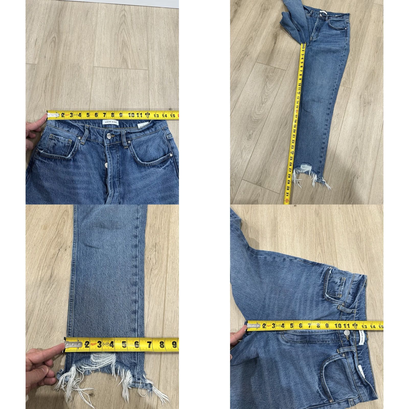 Anine Bing ANINE BING Sonya High-Rise Skinny Jeans with Raw Frayed Hem 27 Jeans Women 27 Blue Straight Mens Womens Girls Size 27" / US 4 / IT 40 - 9 Thumbnail