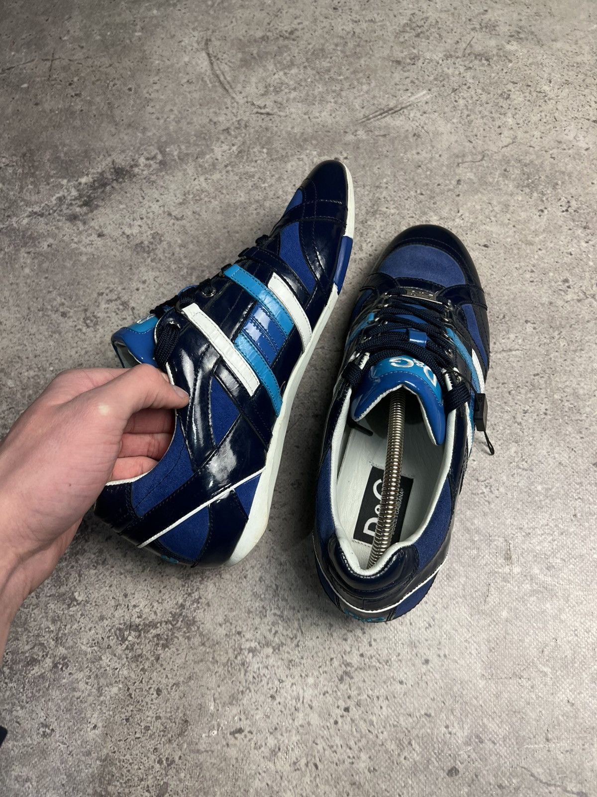 Dolce & Gabbana Vintage Dolce&Gabbana Patent Leather Low Top Sneakers DG Y2K Size US 9 / EU 42 - 7 Thumbnail