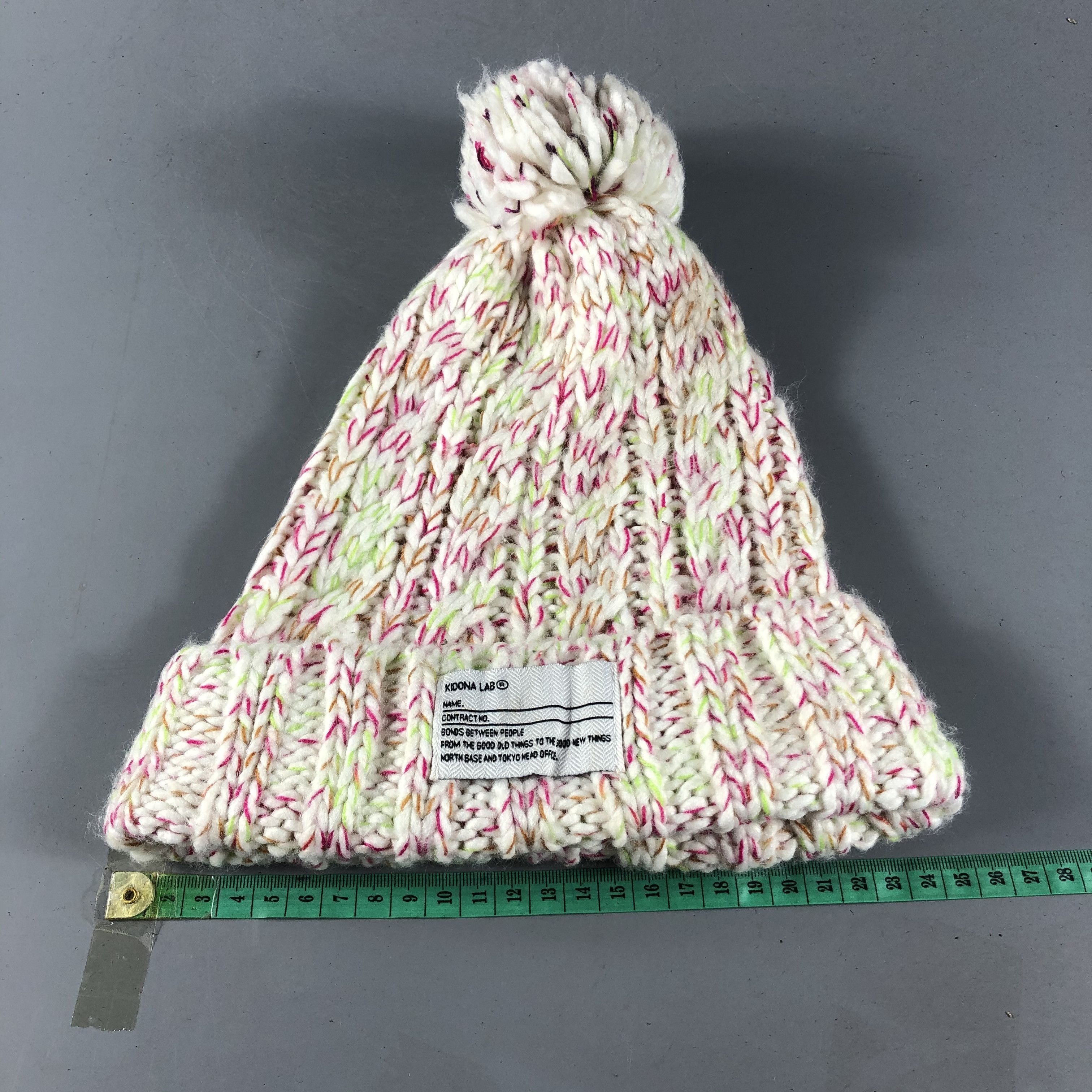 Japanese Brand Kidona Lab Bobble Cable Knit Beanie Snowcap Snow Hat B611 Size ONE SIZE - 3 Thumbnail