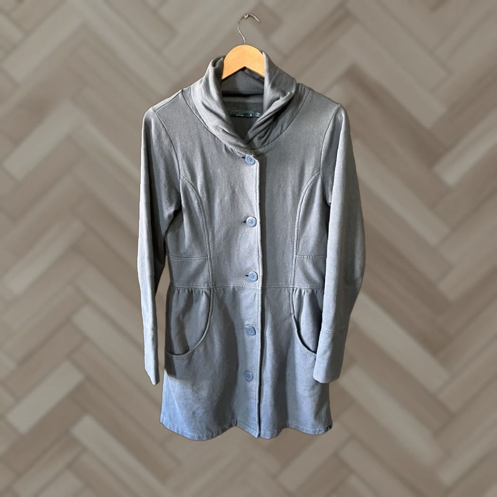 Prana prAna Womens Blue Long Sleeve Button Up Parka Jacket M Size M / US 6-8 / IT 42-44 - 1 Thumbnail