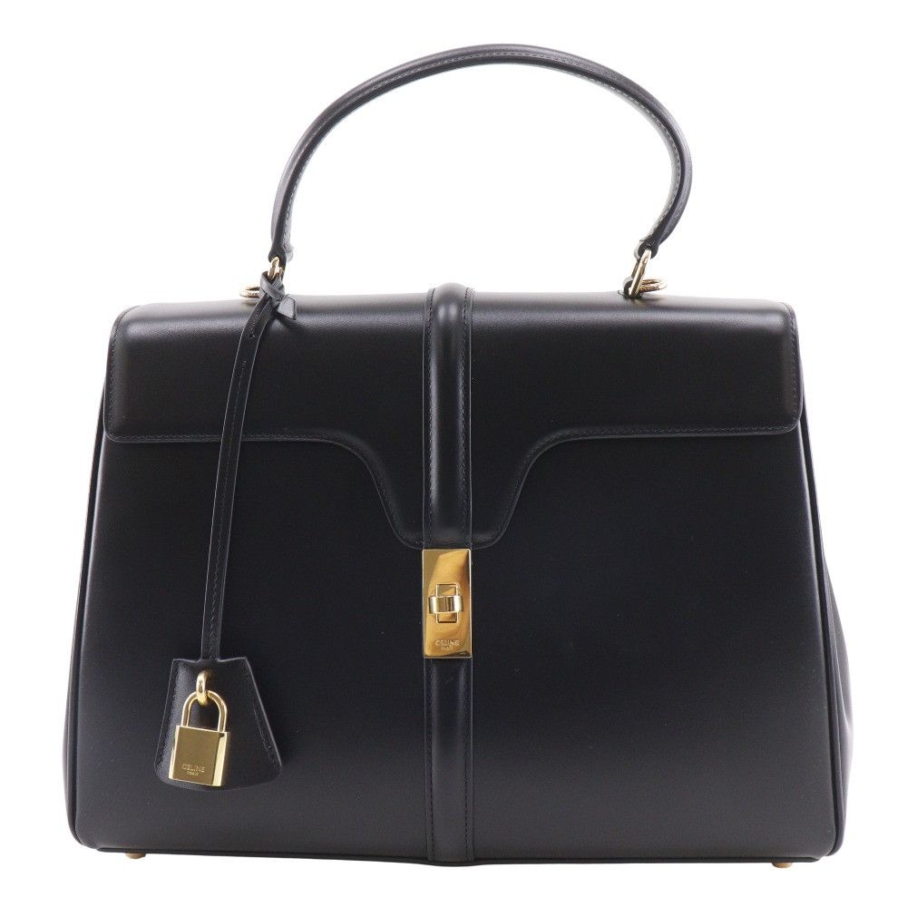 Celine Celine 16 Classic Calfskin 2Way Bag Leather Handbag 187373Bey Duty Free For Usa in Black, Women's