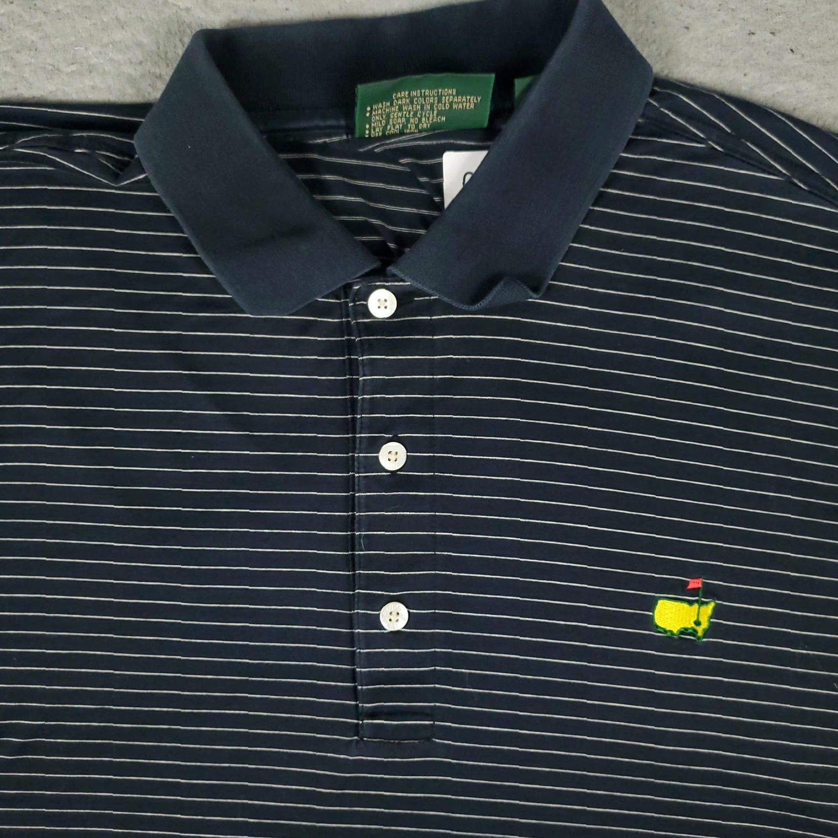 Vintage Masters Polo Shirt Mens Large Blue Stripe Golf Short Sleeve W/Logo, Casual, Knit Cotton, Spring/Summer Size US L / EU 52-54 / 3 - 2 Thumbnail