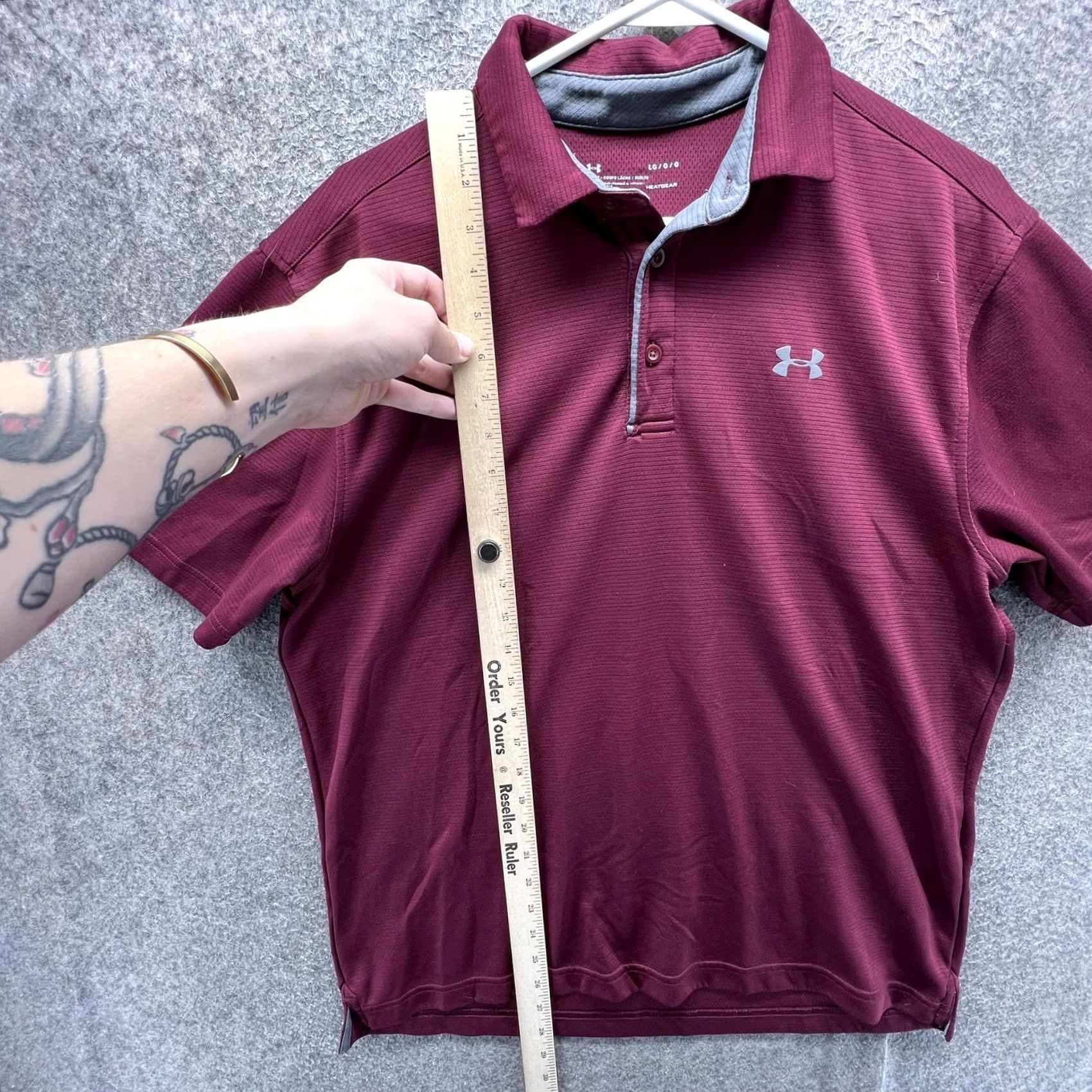 Under Armour Under Armour HeatGear Polo Shirt Mens Large Red Solid Golf Loose Fit Performance Shirt Size US L / EU 52-54 / 3 - 6 Thumbnail
