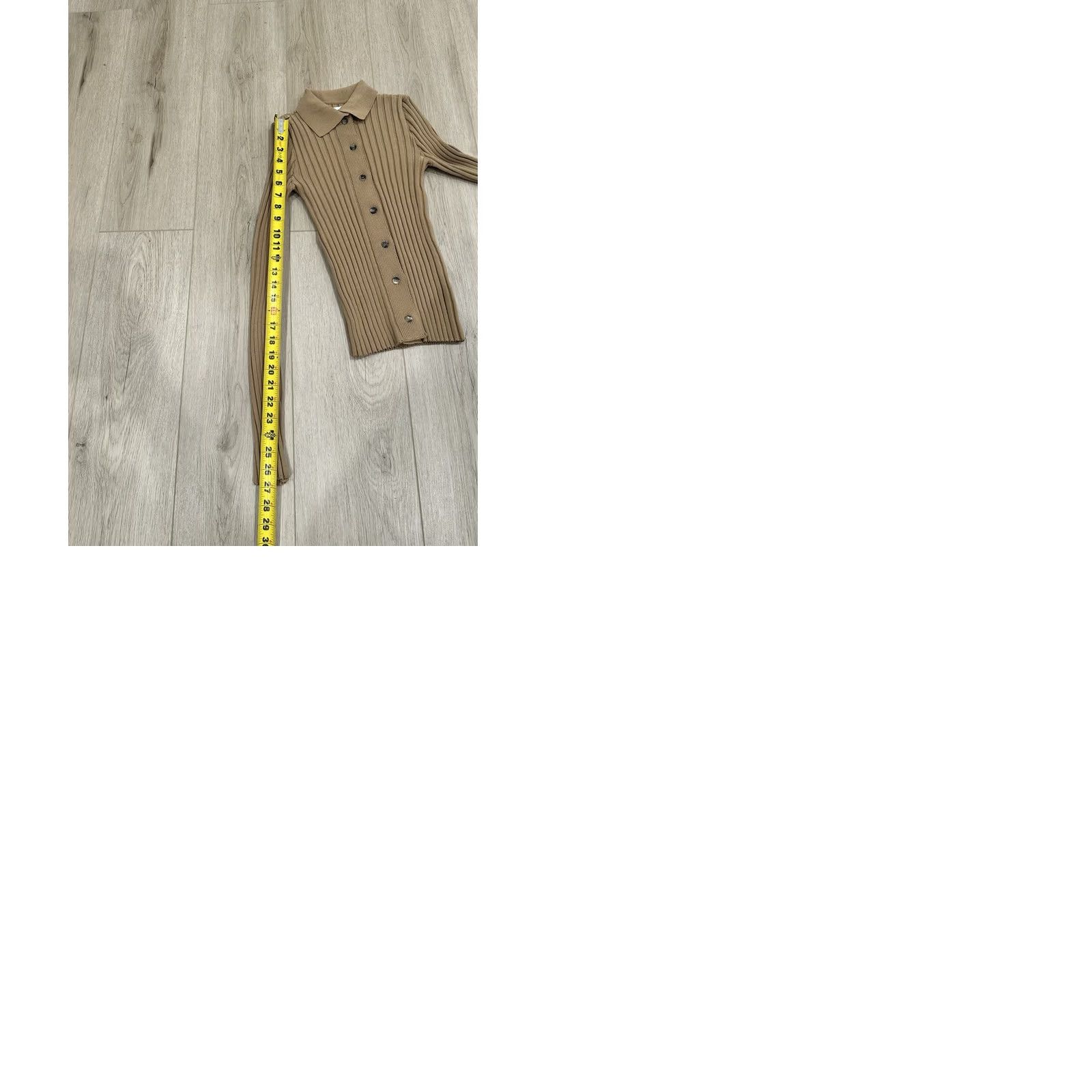 Anine Bing ANINE BING Cardigan Sweater XS Womens Knit Ribbed Collared Cropped Casual Fall Spring Winter Brown Size XS / US 0-2 / IT 36-38 - 9 Thumbnail