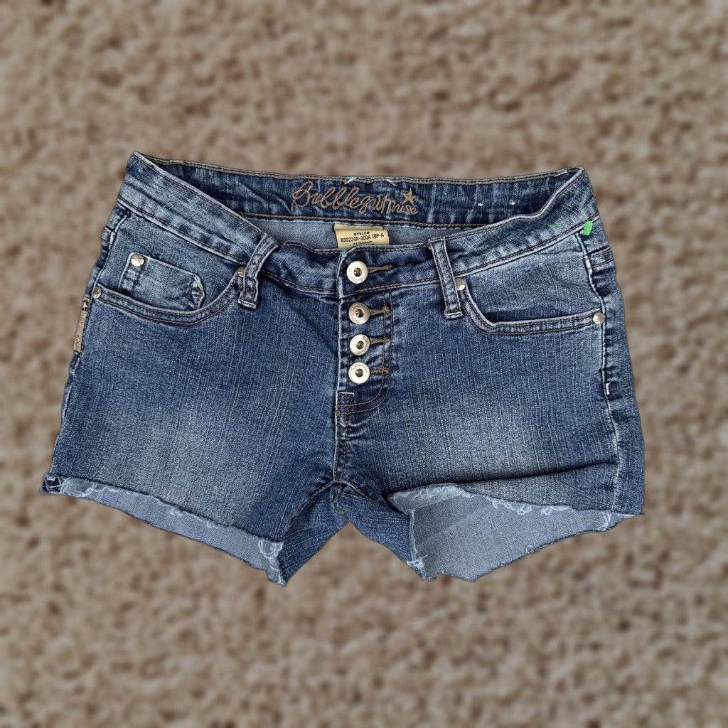 Vintage Bubblegum Shorts Womens 28 Cut-Off Denim 5-Pocket Embroidered Pockets Blue Button Fly Vintage No Size 28" / US 6 / IT 42 - 1 Thumbnail