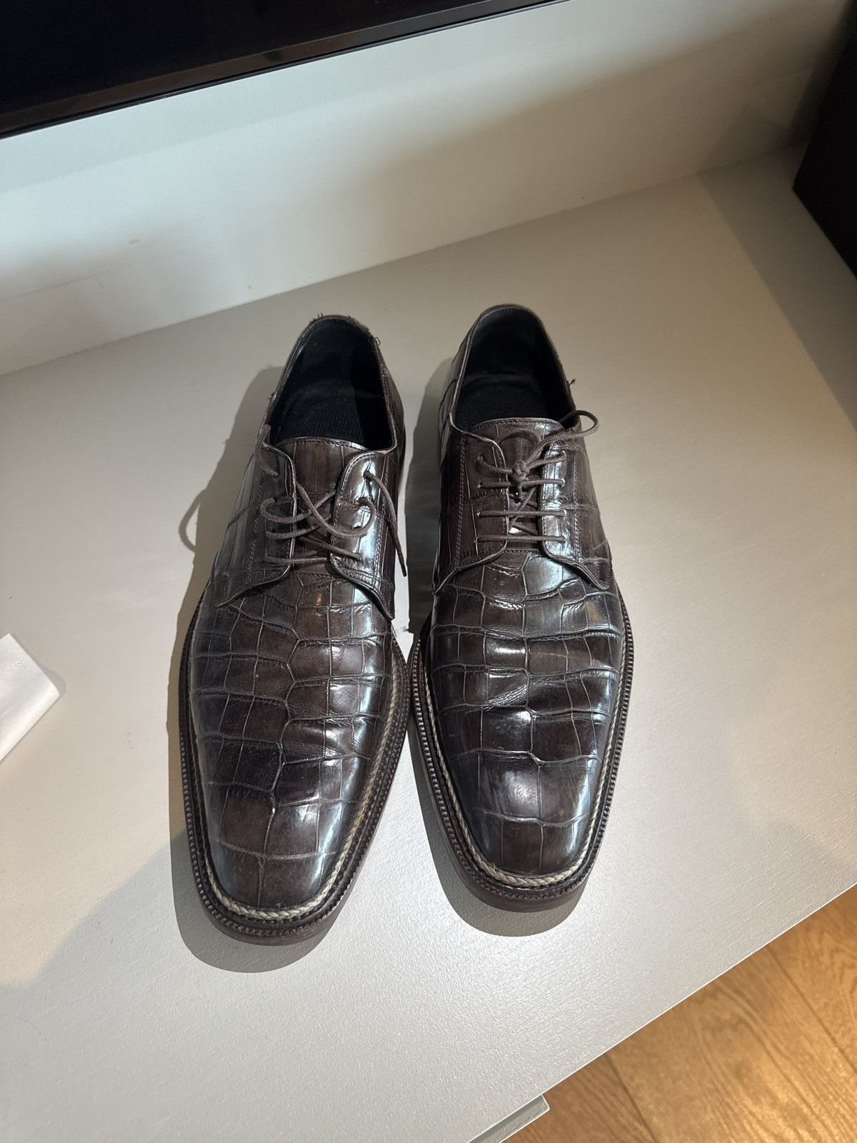 Dolce & Gabbana Dolce & Gabbana Crocodile Leather Derby Shoe – Made in Italy Size US 9 / EU 42 - 1 Thumbnail